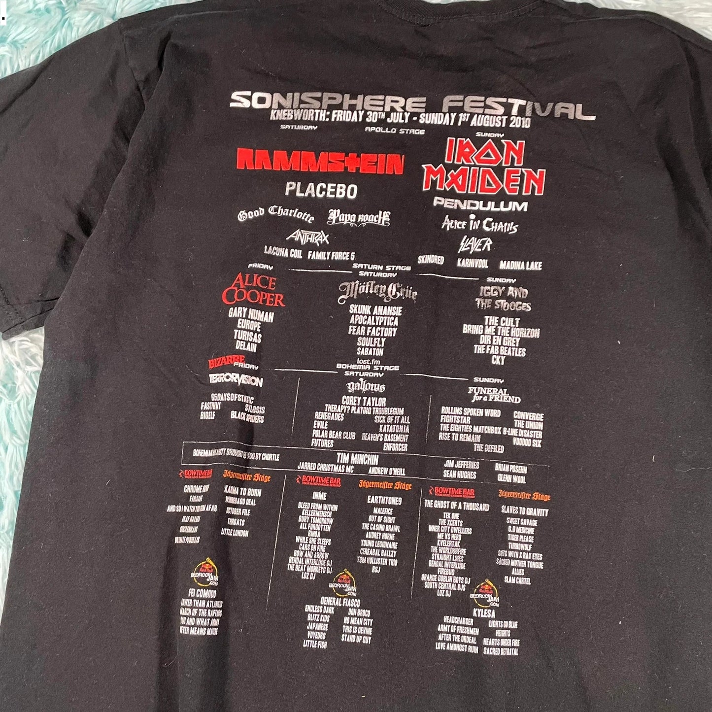 Vintage Black 2010 Sonisphere Festival T Shirt - Large
