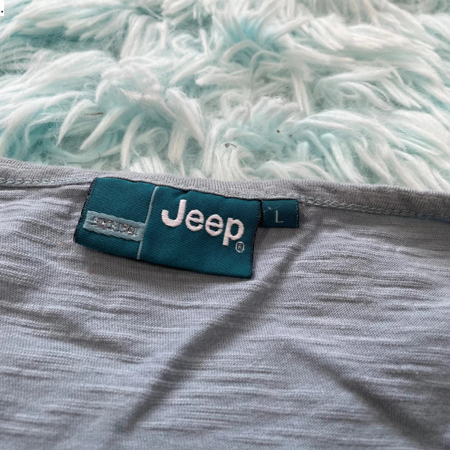 Vintage Y2K Blue Jeep T Shirt - L
