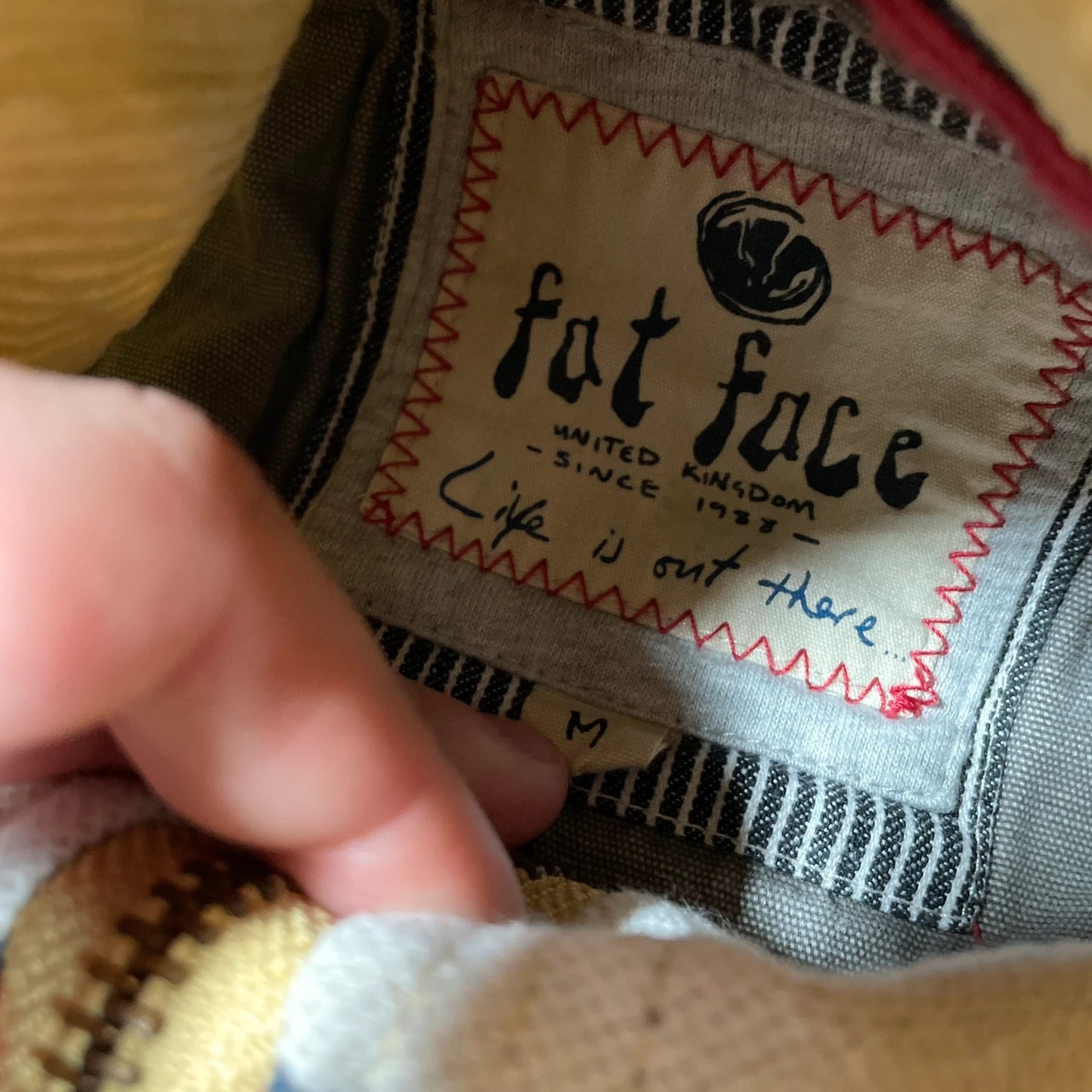 Mustard Yellow Fat Face 1/4 Zip Sweatshirt - Medium