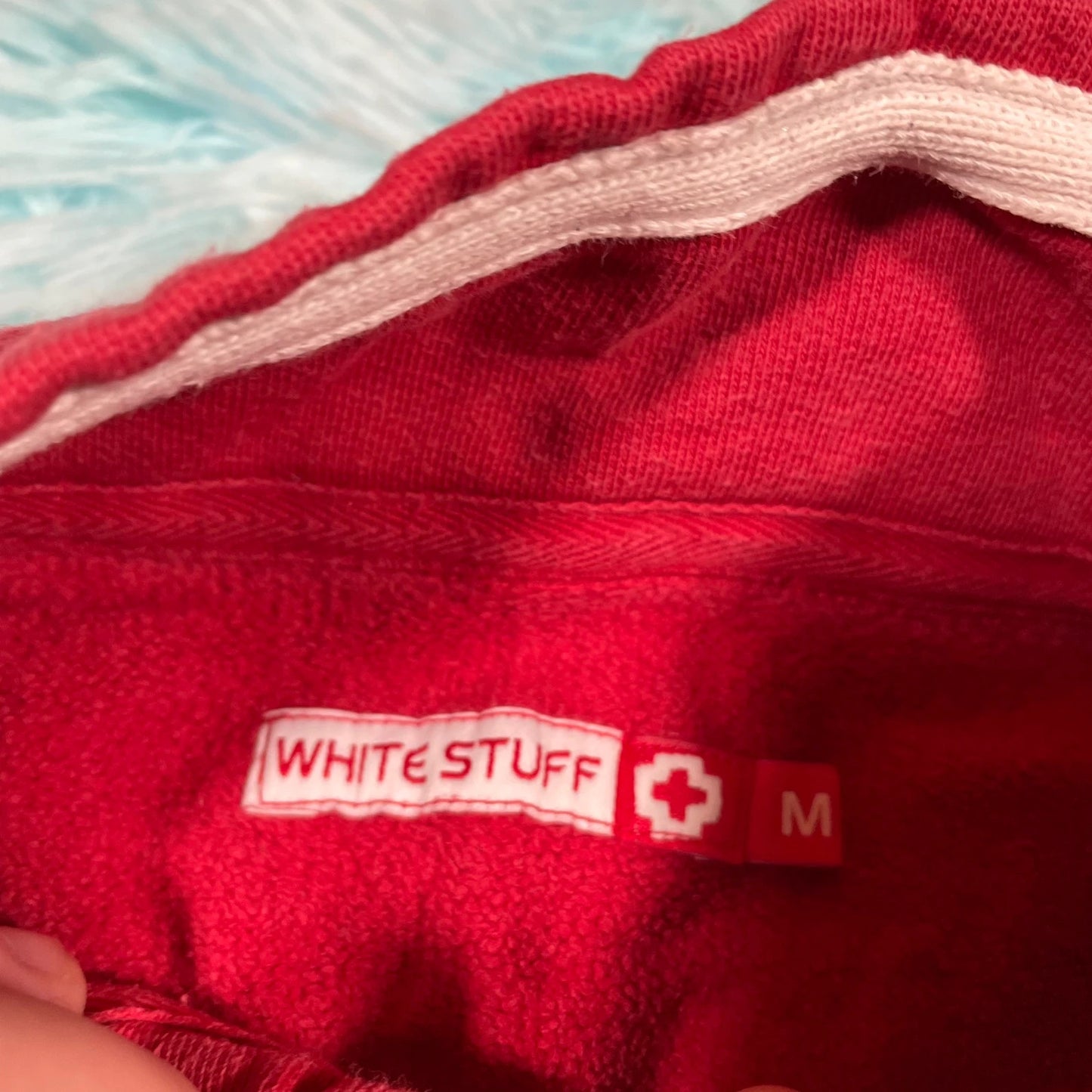 Vintage Red White Stuff 1/4 Zip Sweatshirt - Medium