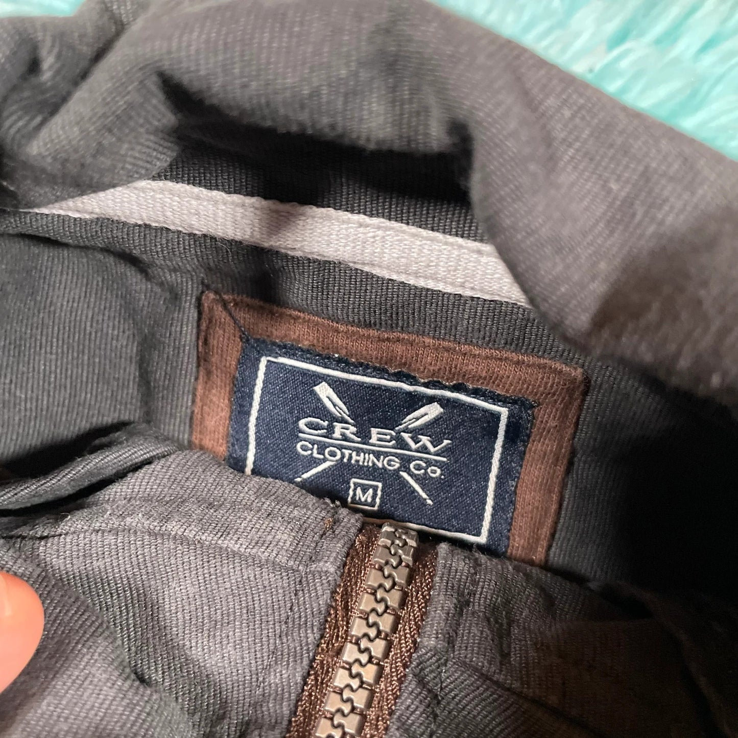 Vintage Brown Striped Crew 1/4 Zip Sweatshirt - Medium