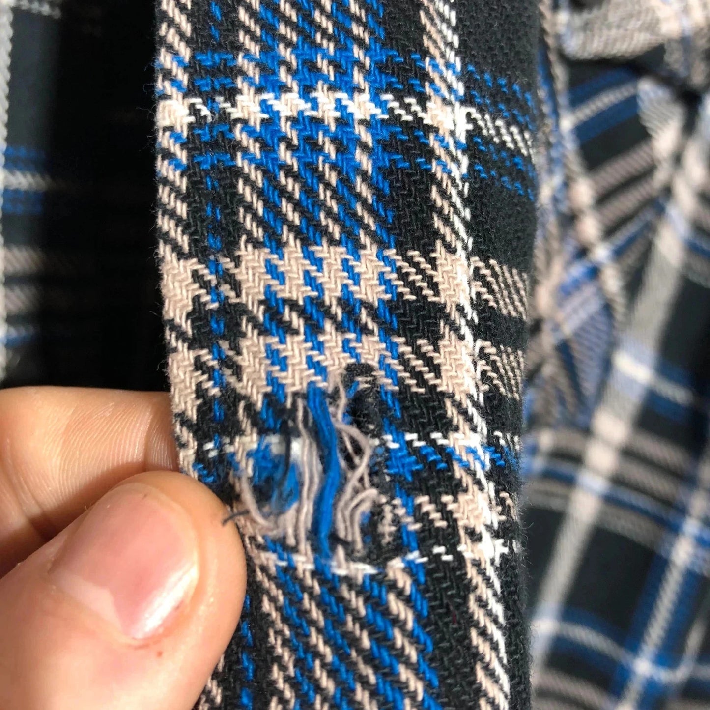 Navy Blue Dickies Plaid Flannel Shirt - Medium