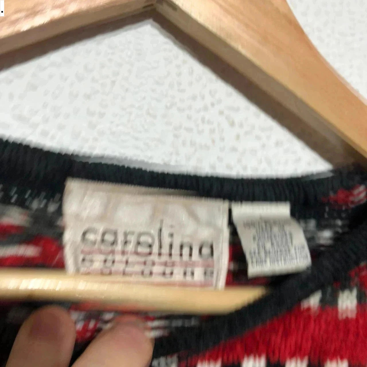 Vintage 80s Red Patterned Striped Knitted Jumper - Large