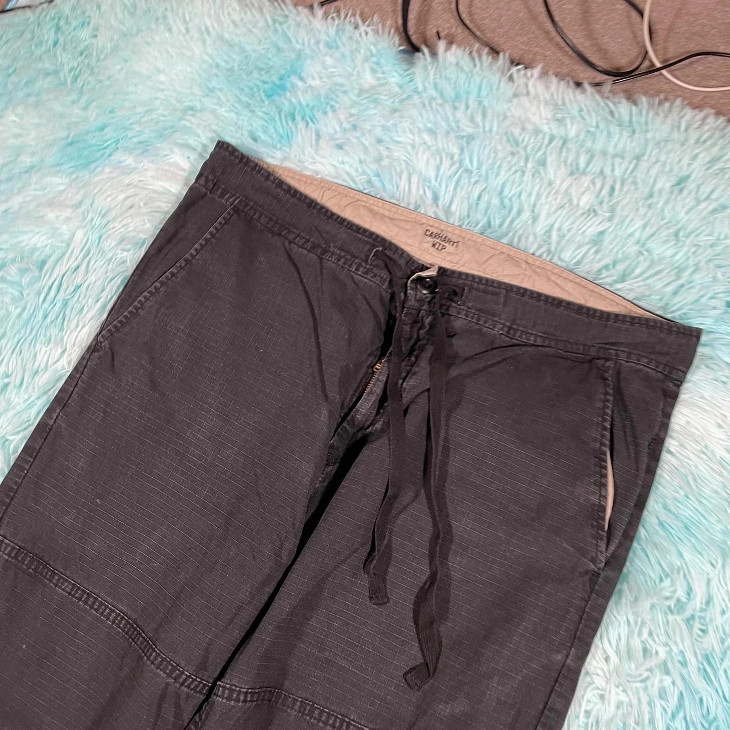Black Carhartt WIP Ripstop Trousers - Large
