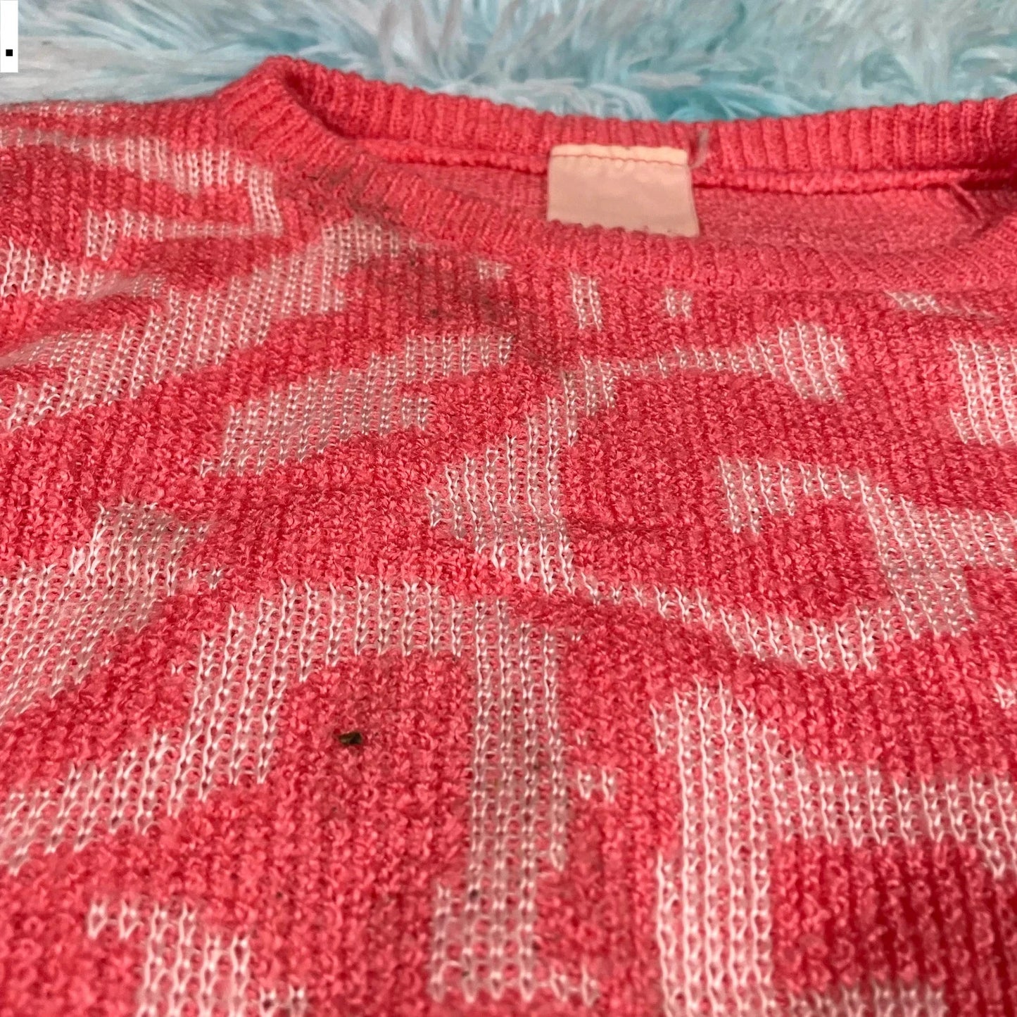 Vintage 80s Pink Patterned Knitted Jumper - Size 12