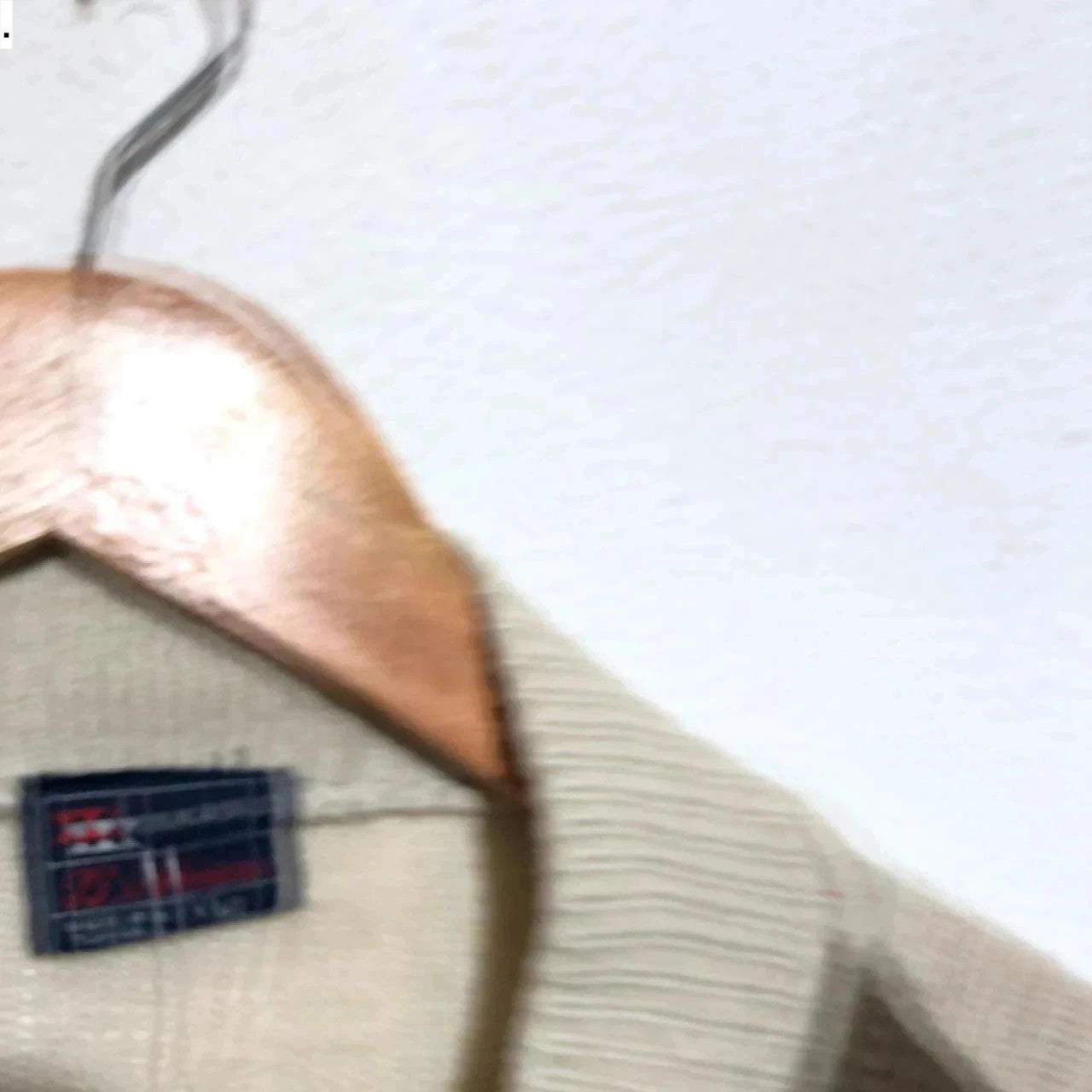 Vintage Beige & Brown Knitted Jumper Full Zip Grandad Jumper - Large