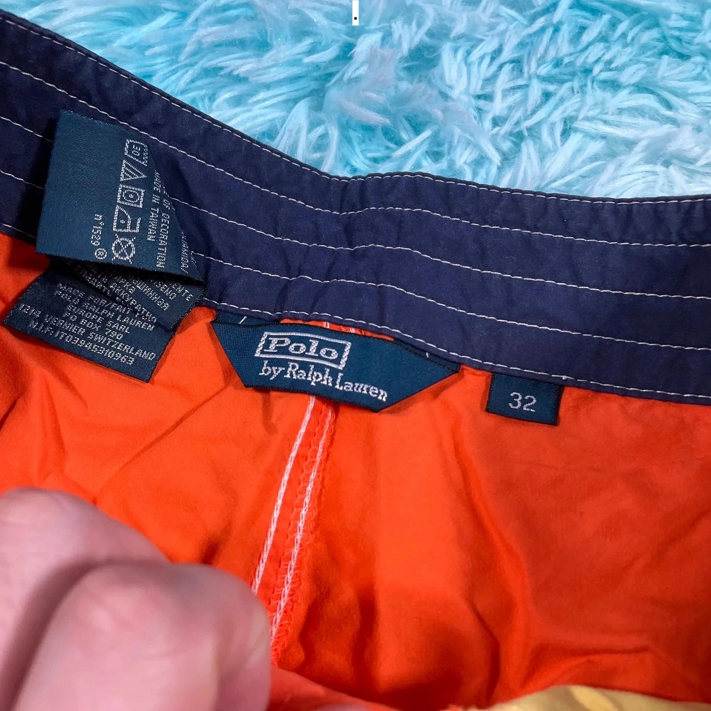 Vintage Orange Polo Ralph Lauren Swim Shorts - 32W