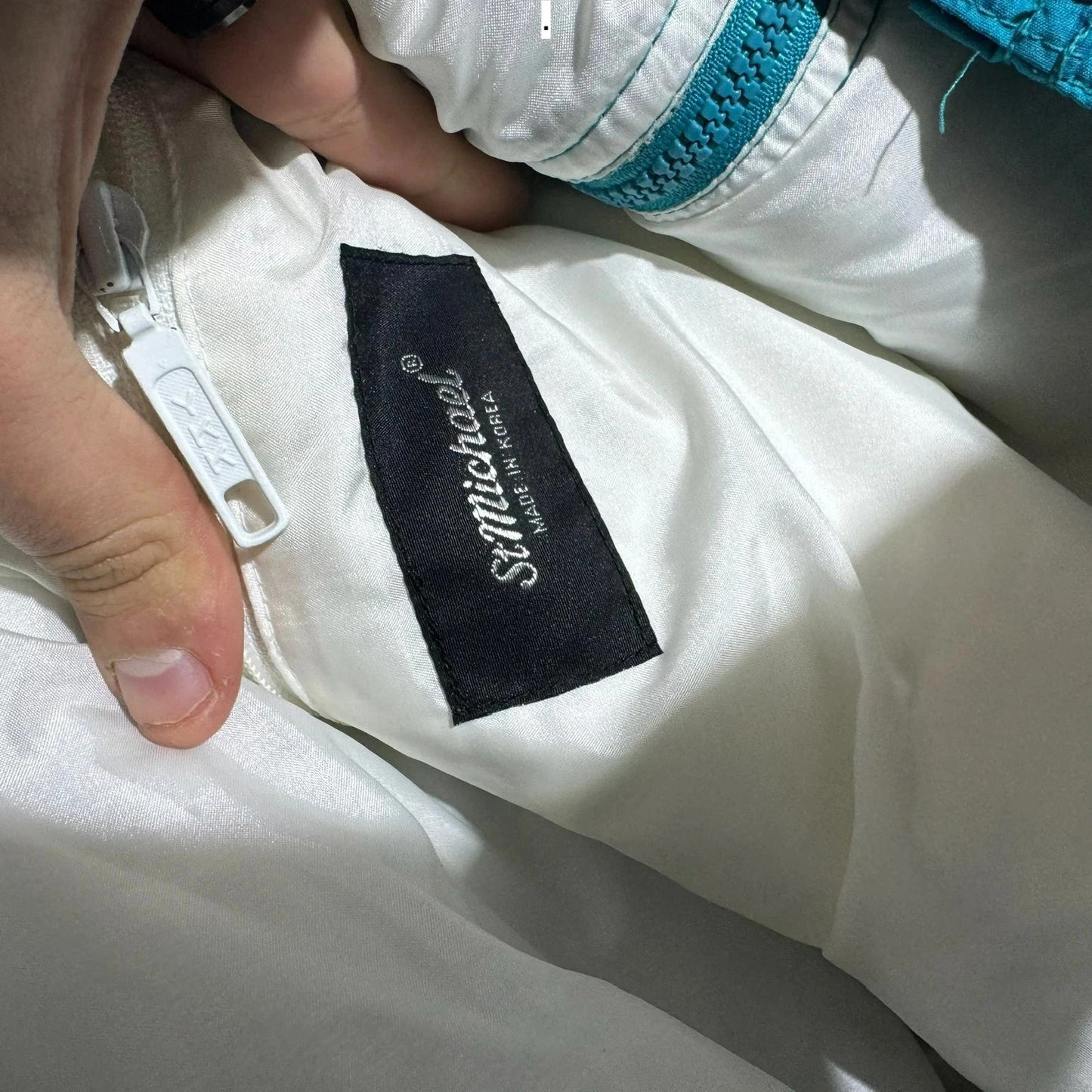 Vintage 90s Blue Funky Ski Puffer Jacket - Large