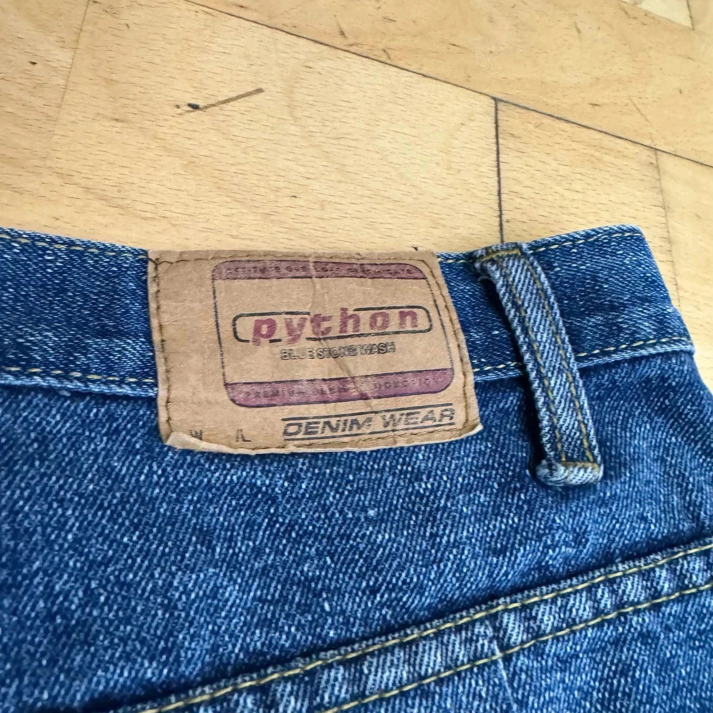 Vintage 90s Python Baggy Jeans Straight Leg - 34W 29L