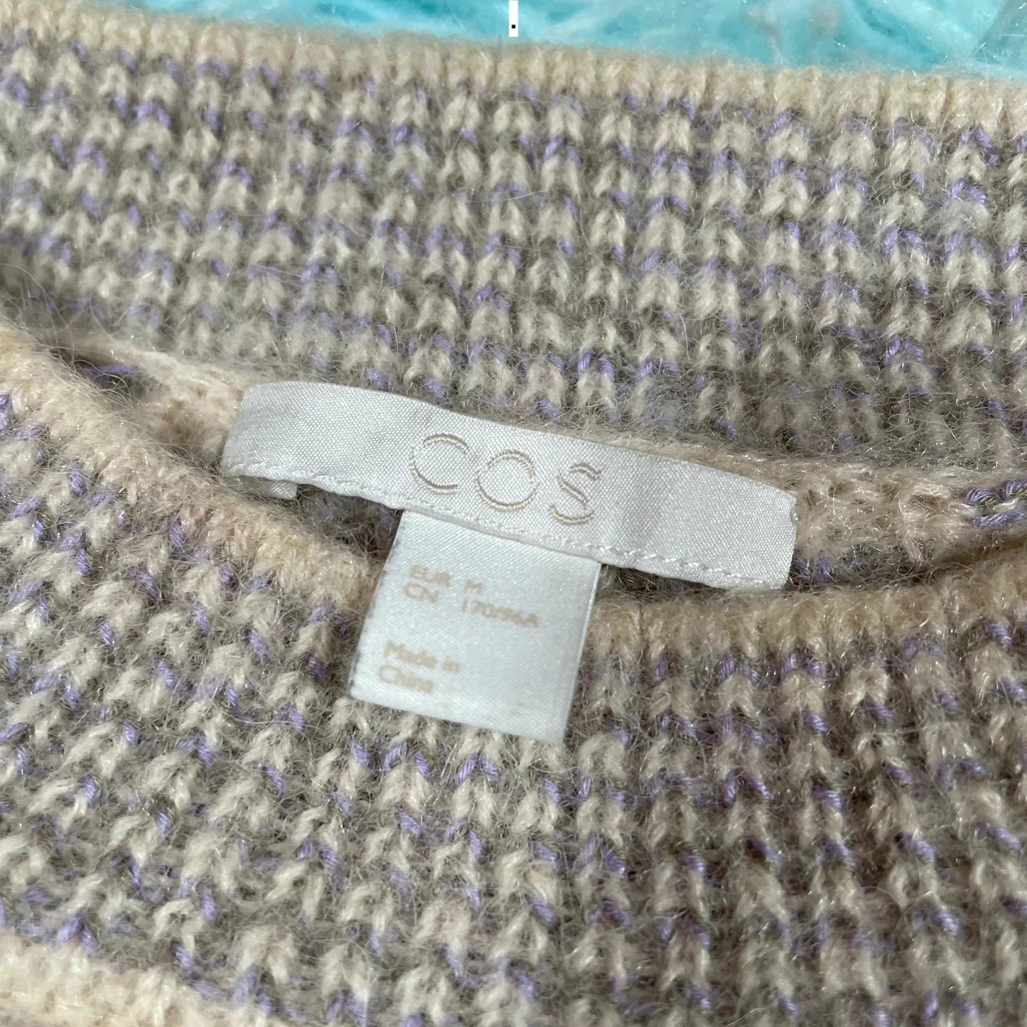 Beige Patterned COS Knitted Jumper - Medium