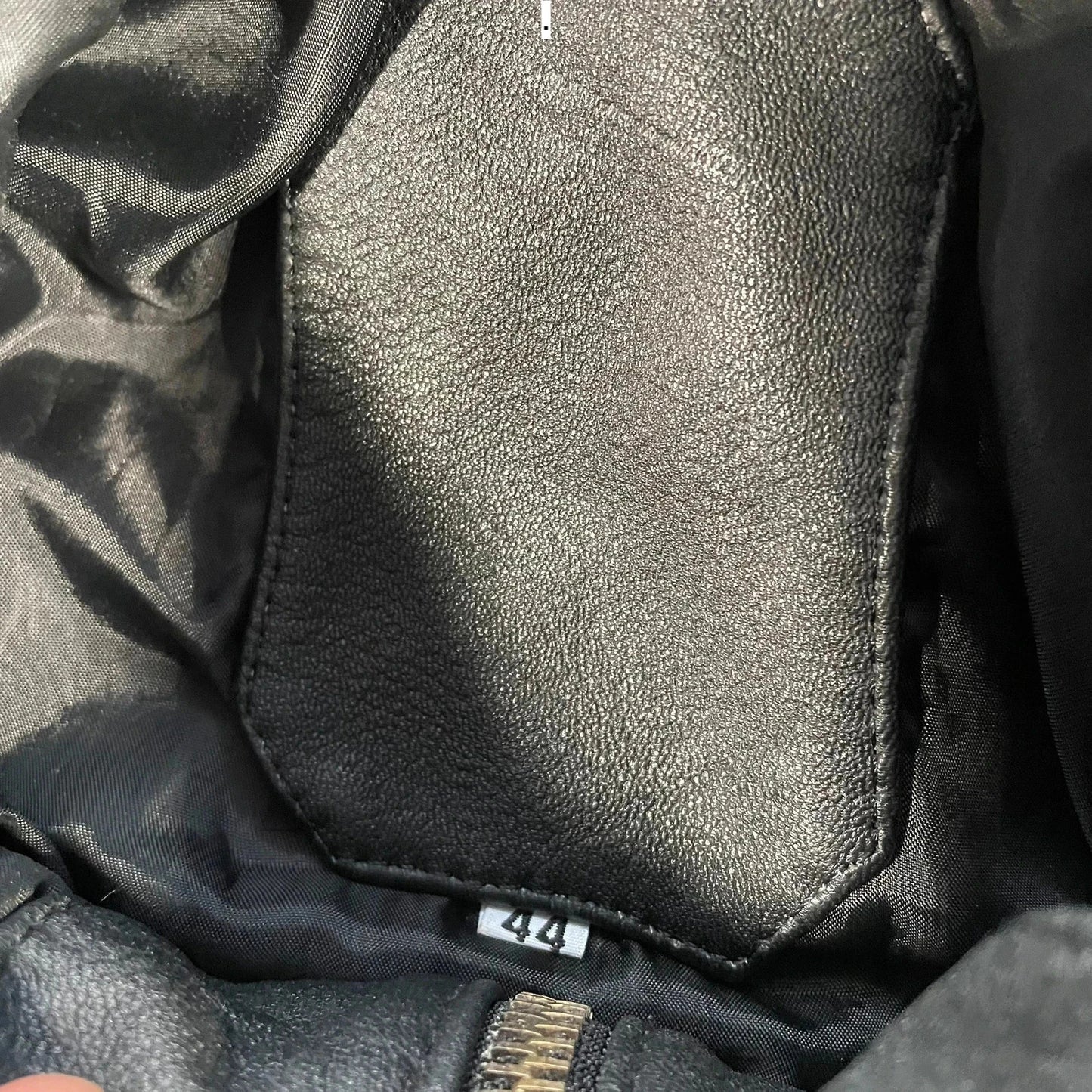 Vintage 90s Black & White Leather Jacket - XL 44”