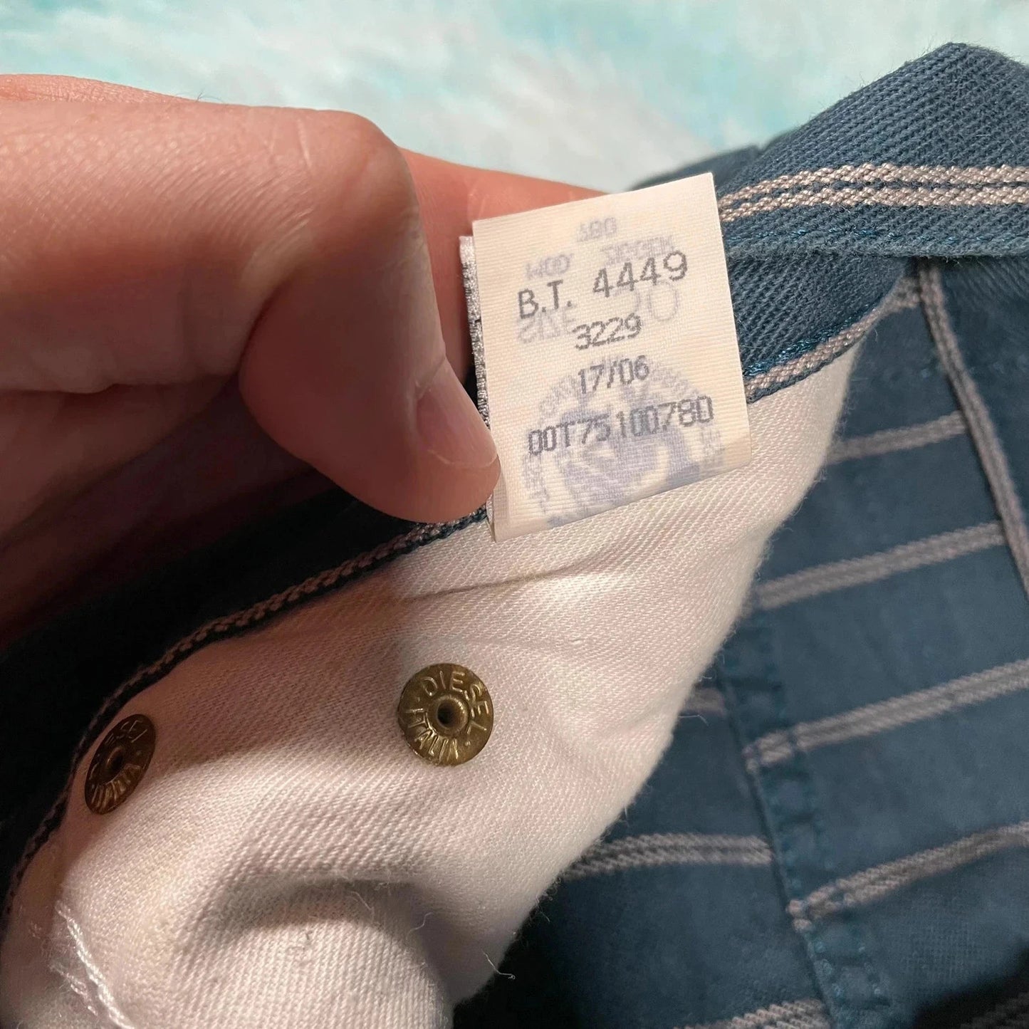 Vintage 90s Navy Pinstriped Diesel Jeans - 30W 32L