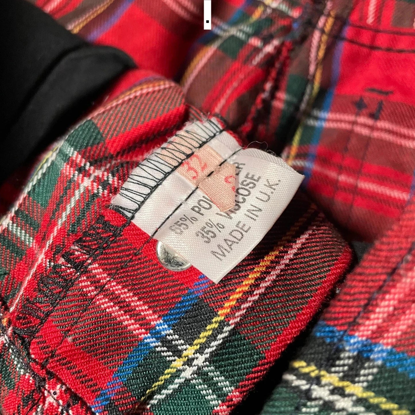 Vintage 90s Red Tartan Golf Trousers - 32W 32L