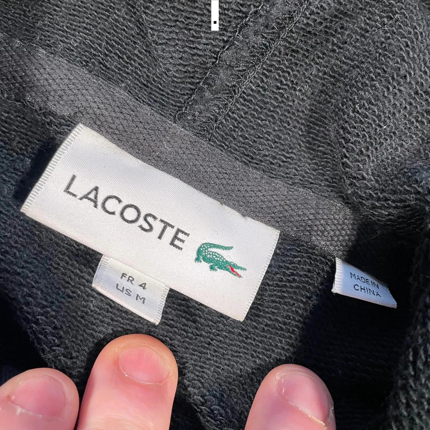 Black Lacoste Full Zip Hoodie - Medium