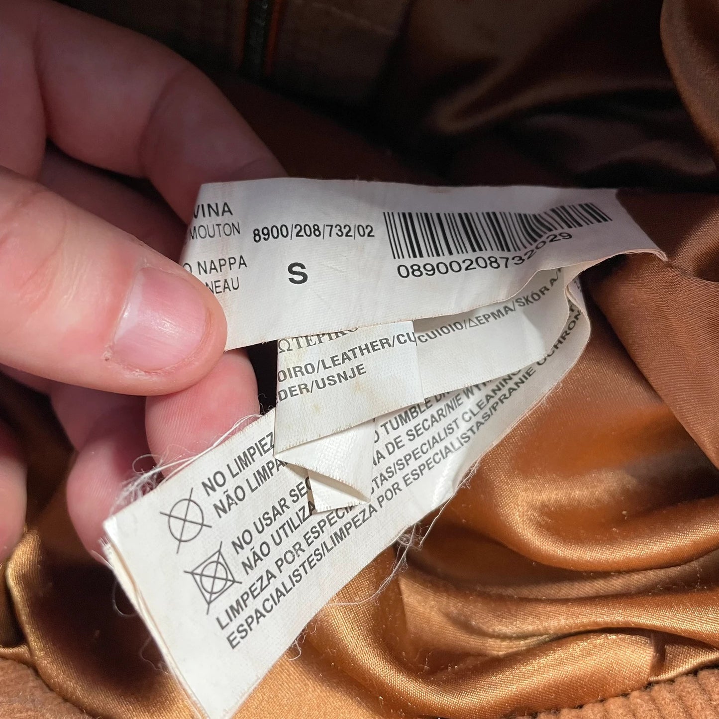 Vintage Brown Fitted Leather Jacket - Small