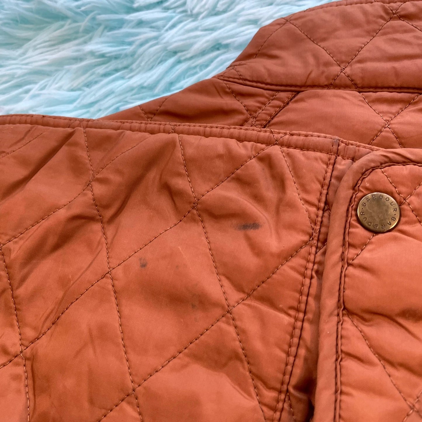 Burnt Orange Barbour Quilted Gilet Jacket - Size 14