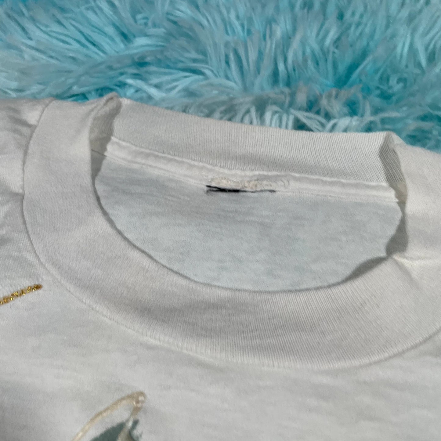 Vintage 80s White Floral Print T Shirt - XL