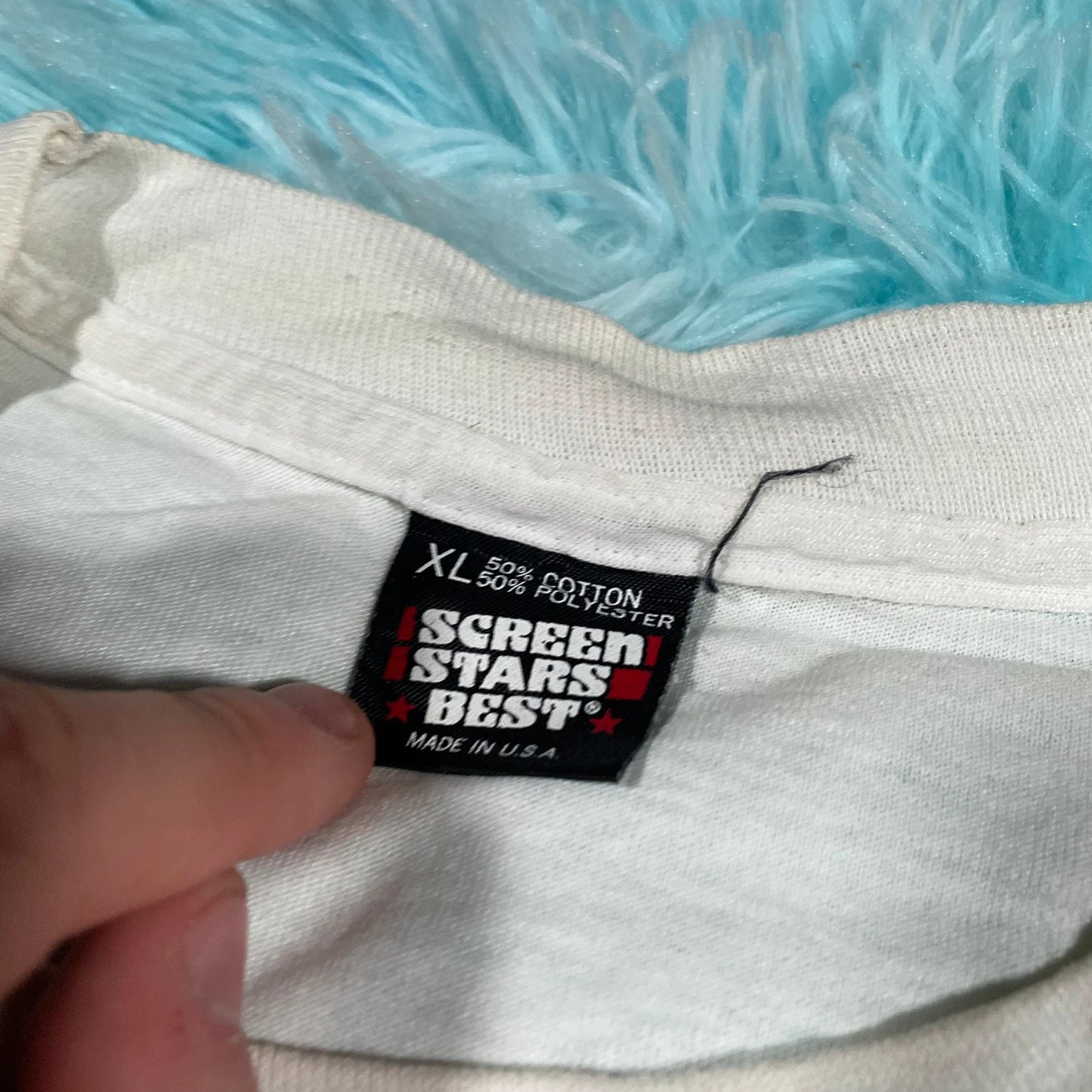 Vintage 90s White Aztec Graphic Print T Shirt - Xl