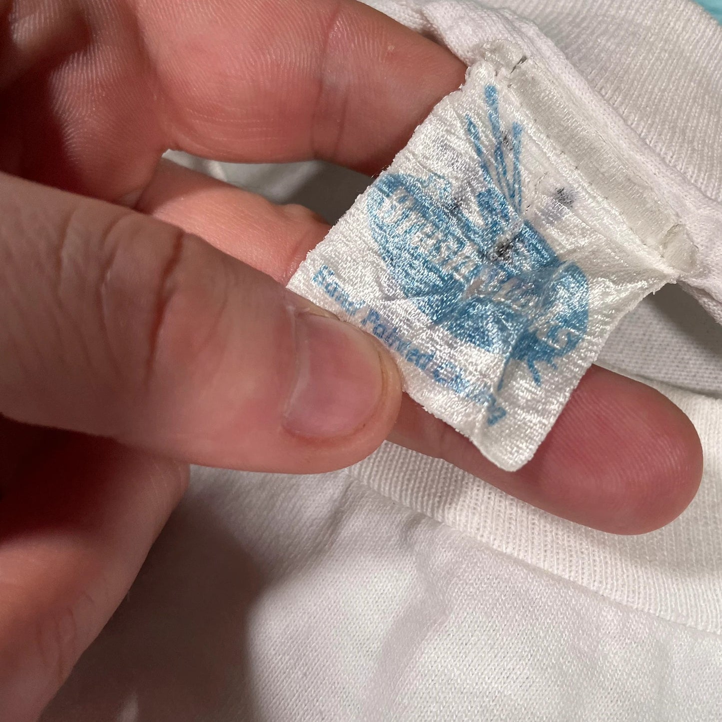 Vintage 80s White Floral Graphic T Shirt - Large