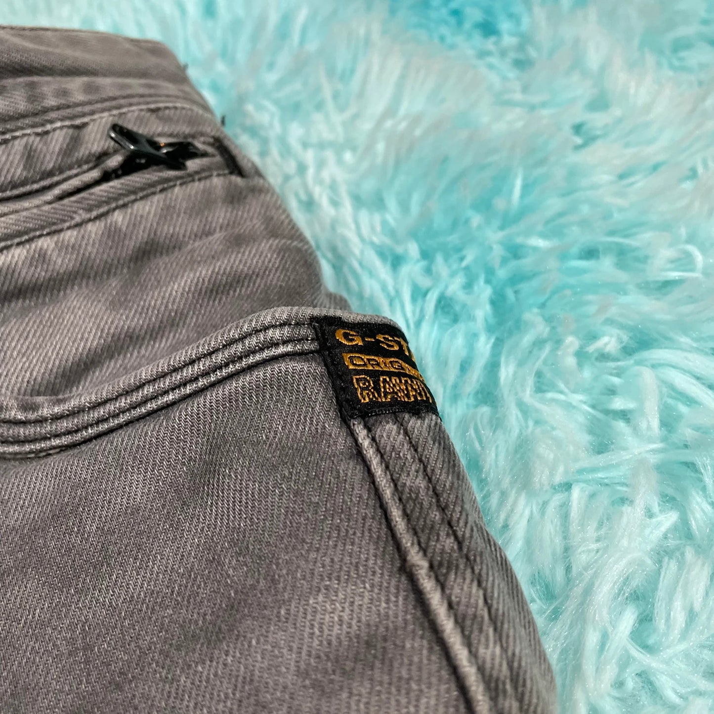 Grey G-Star Raw Biker Jeans - 32W 34L