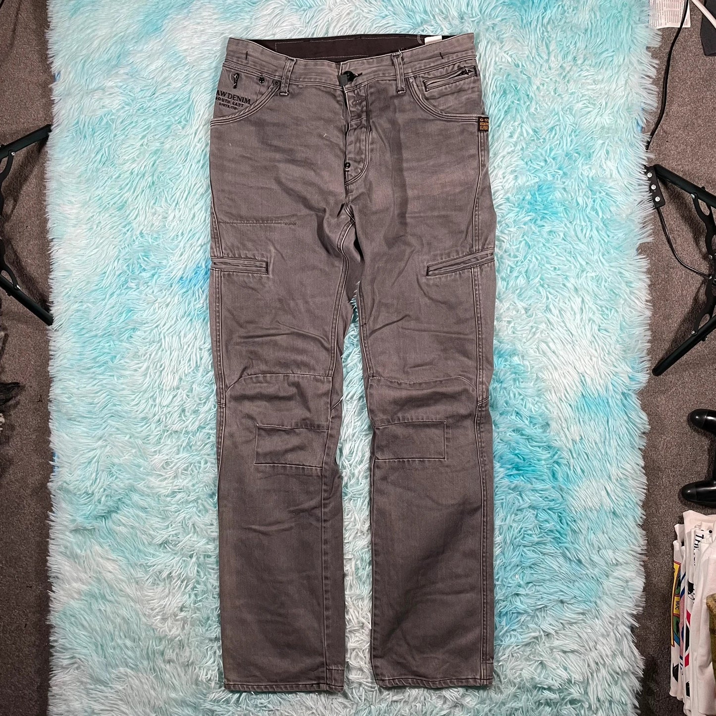 Grey G-Star Raw Biker Jeans - 32W 34L