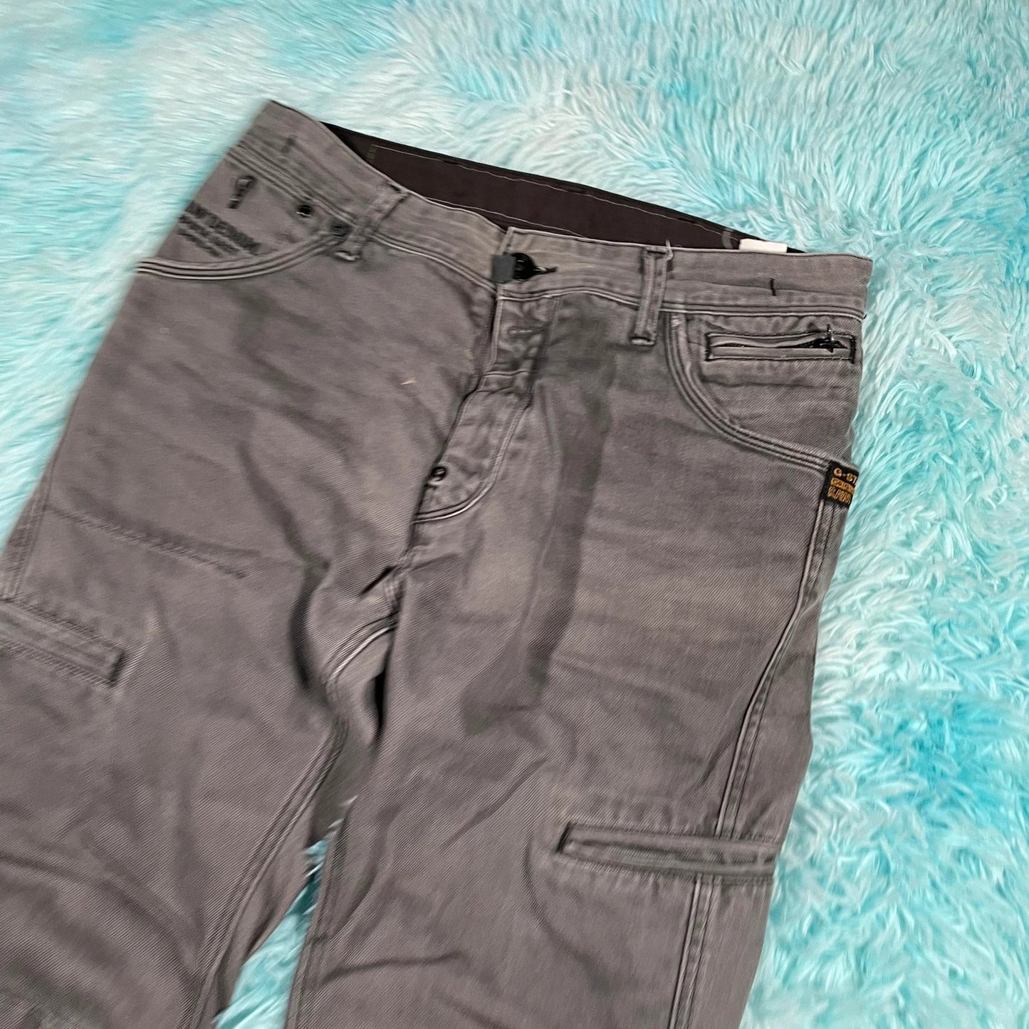 Grey G-Star Raw Biker Jeans - 32W 34L