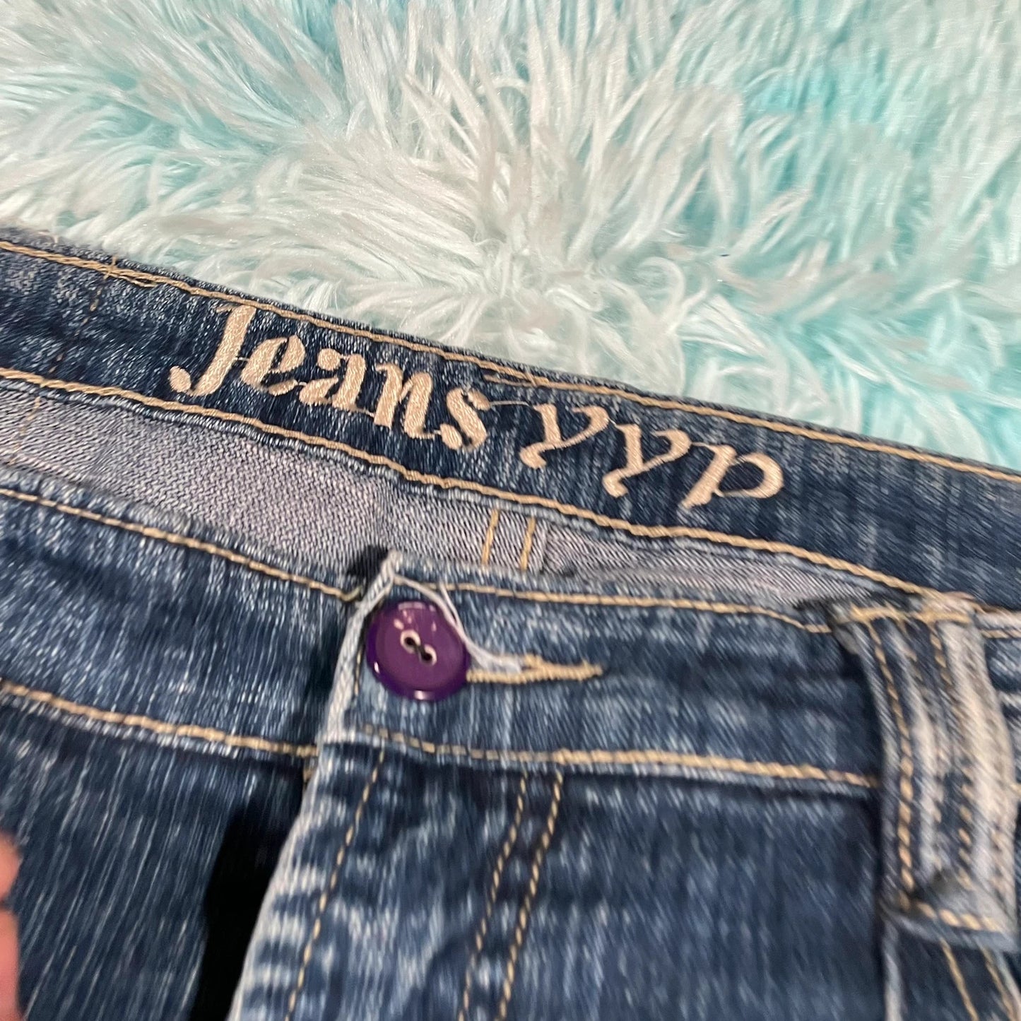 Vintage 00s Patterned Jeans Bootcut - Size 16