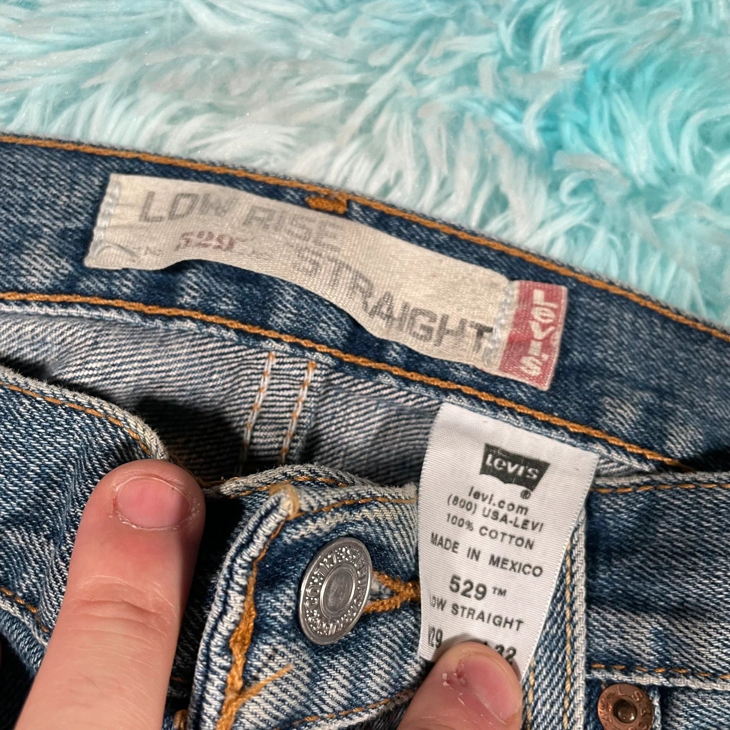 Vintage 90s Blue Levi’s 529 Jeans Low Rise Straight Leg - 29W 32L