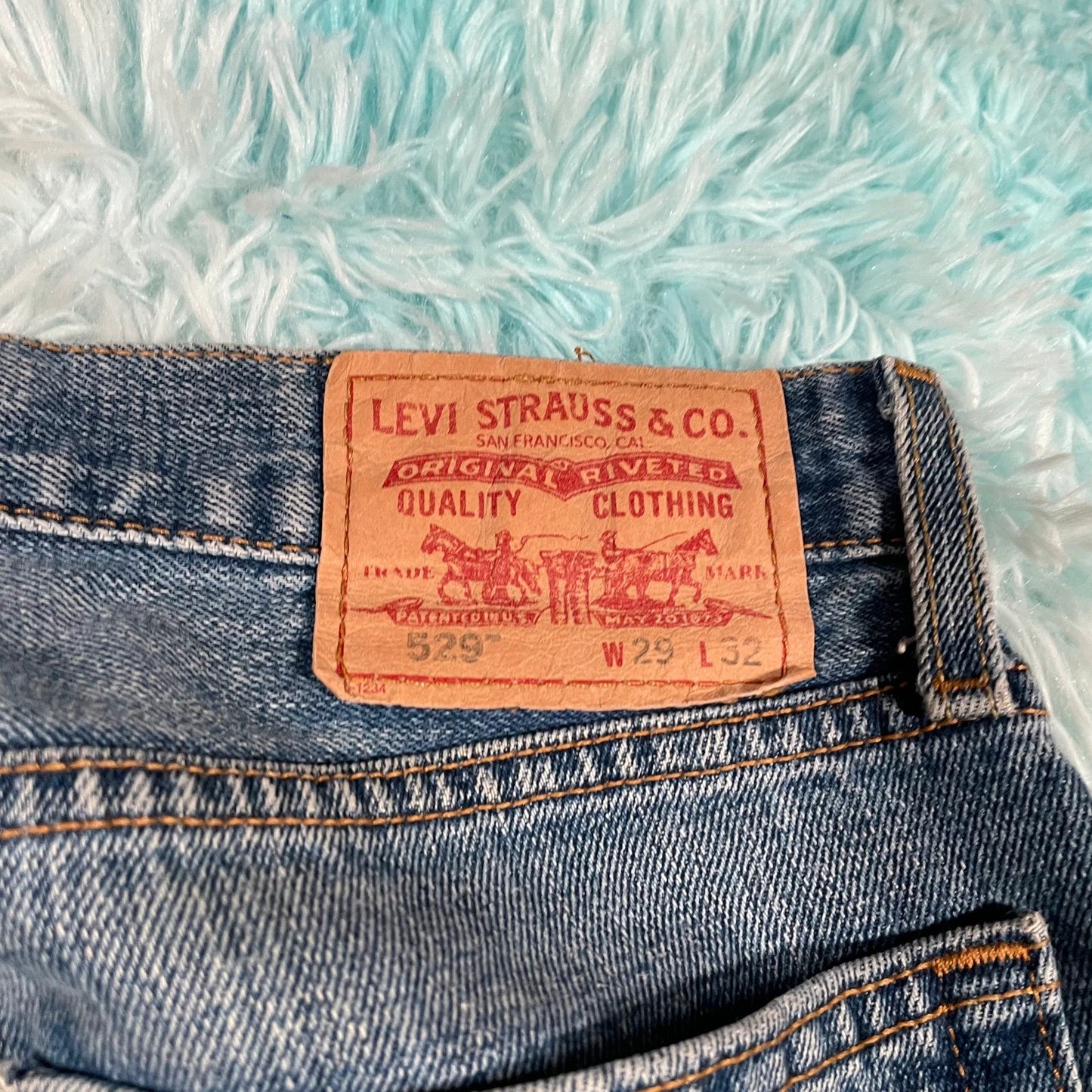 Vintage 90s Blue Levi’s 529 Jeans Low Rise Straight Leg - 29W 32L