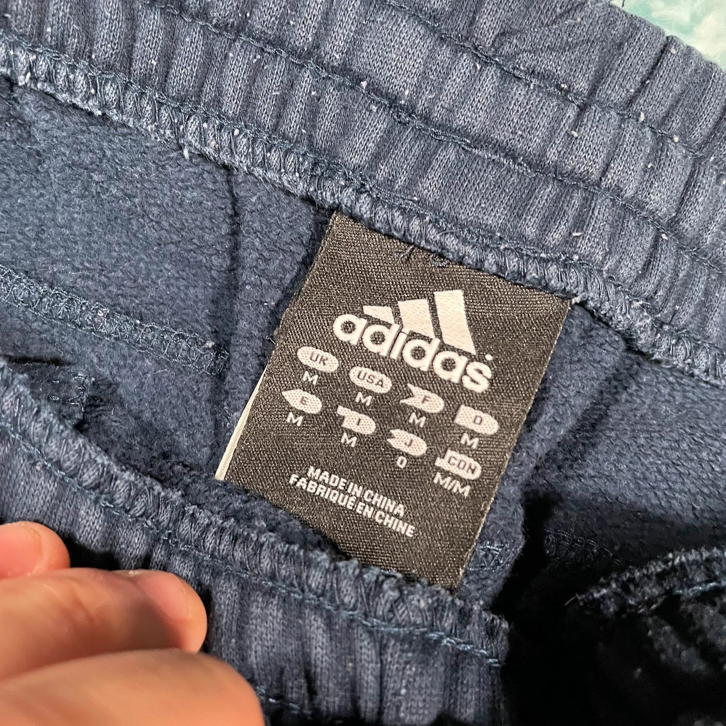 Navy Adidas Joggers Jogging Bottoms - Medium