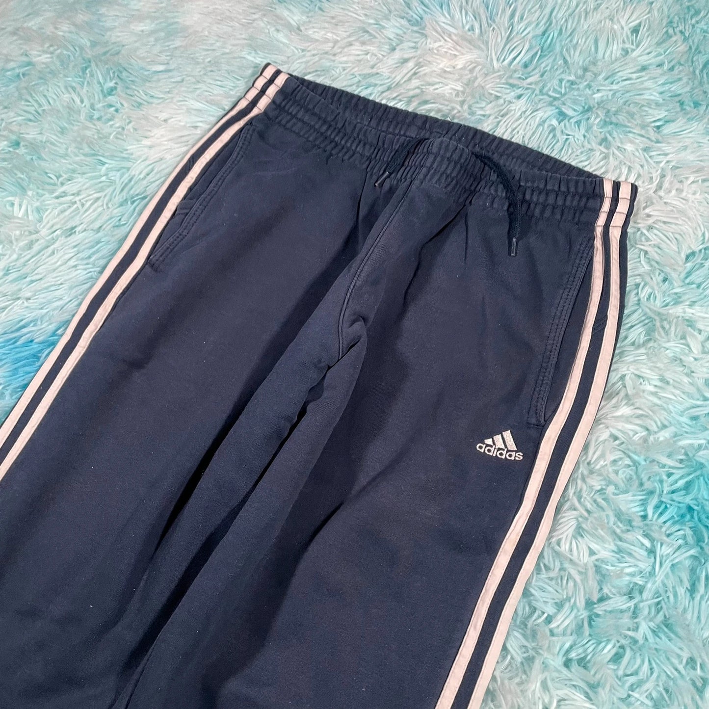 Navy Adidas Joggers Jogging Bottoms - Medium