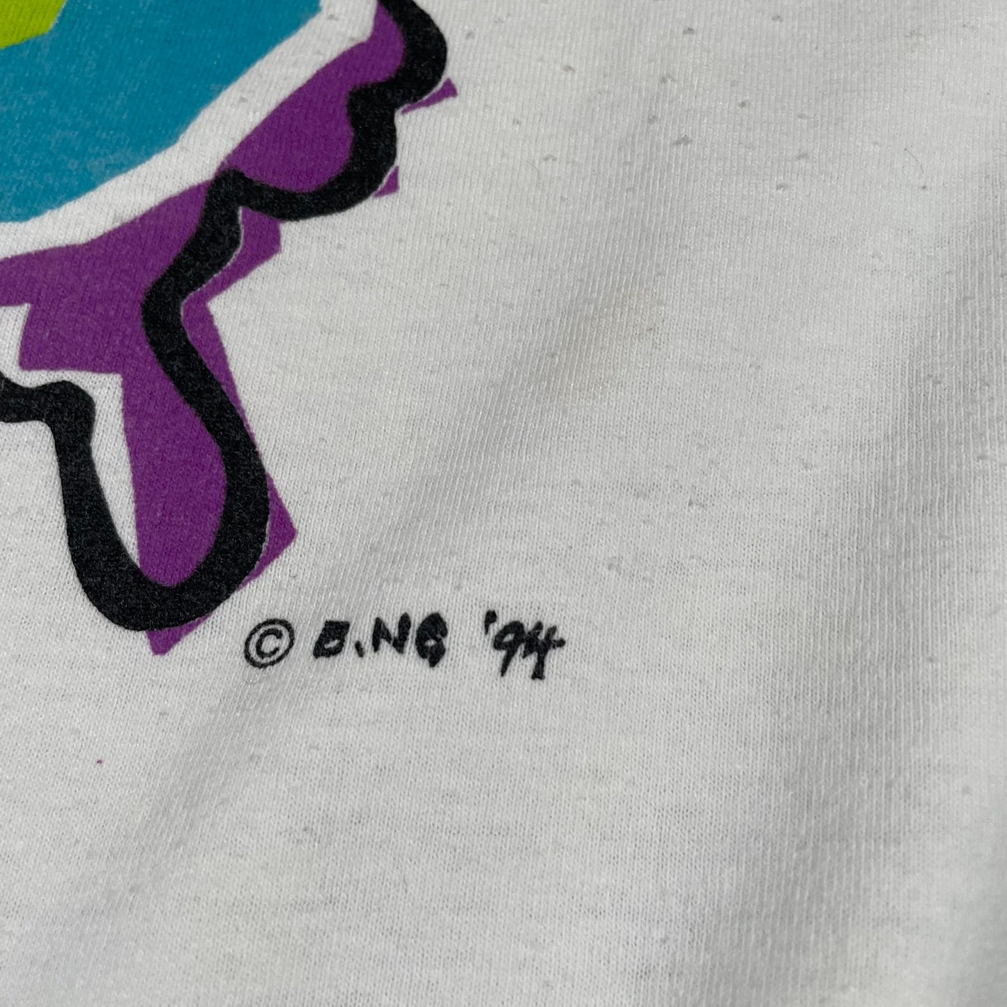 Vintage 90s White Nature Graphic T Shirt - Large