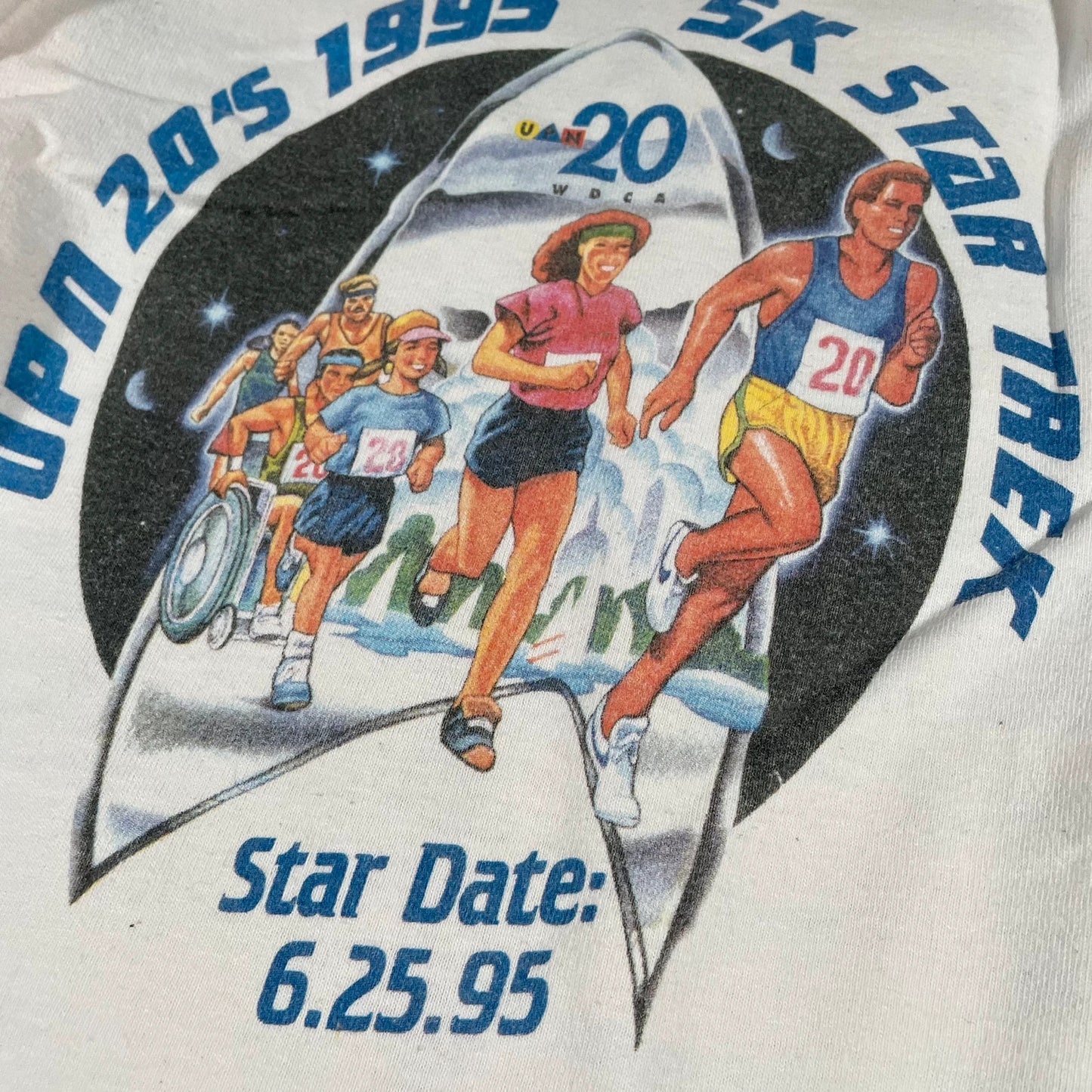 Vintage 90s 1995 Star Trek 5k Race Graphic T Shirt Long Sleeve - Small