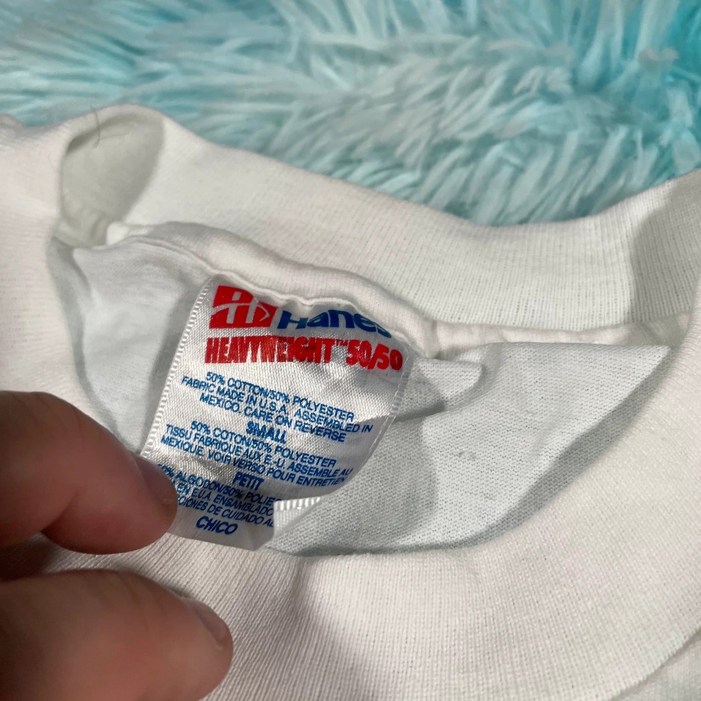 Vintage 90s White Cat Graphic T Shirt - Small