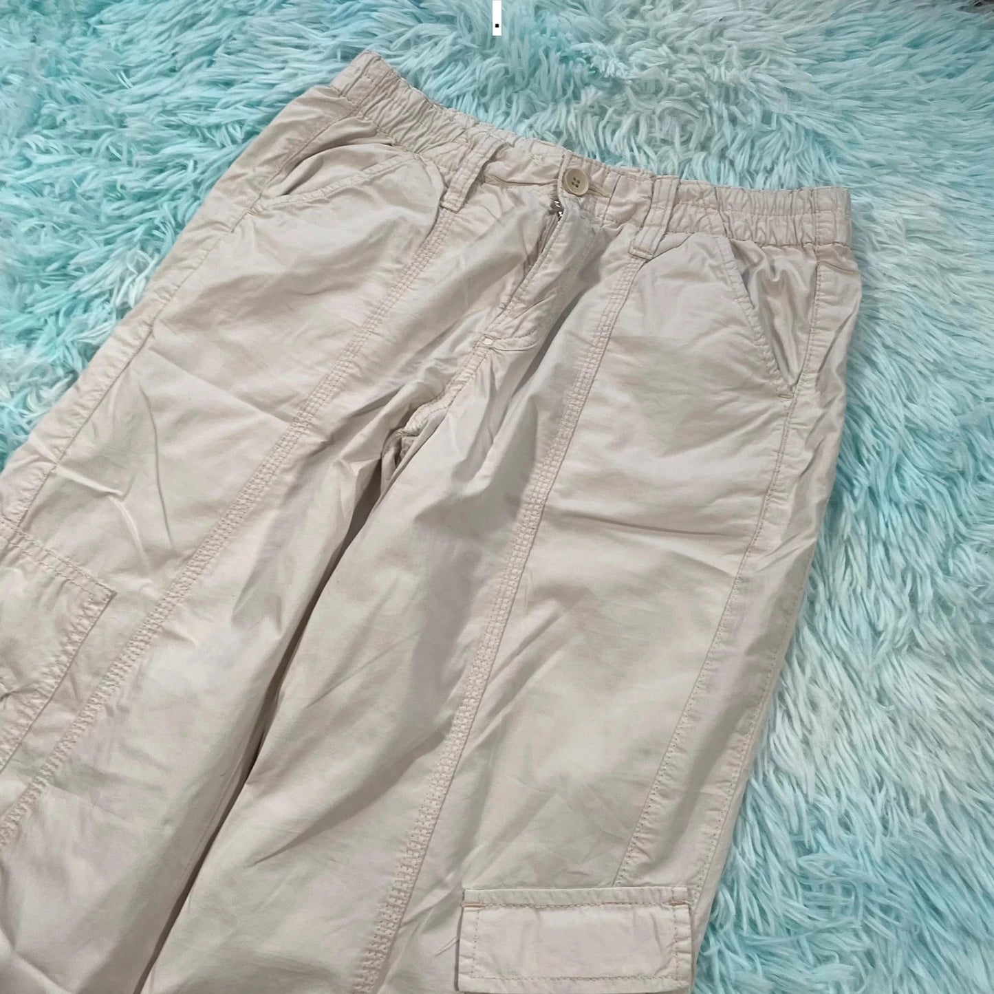 Cream BDG Urban Outfitters Flared Y2K cargo Trousers - Small