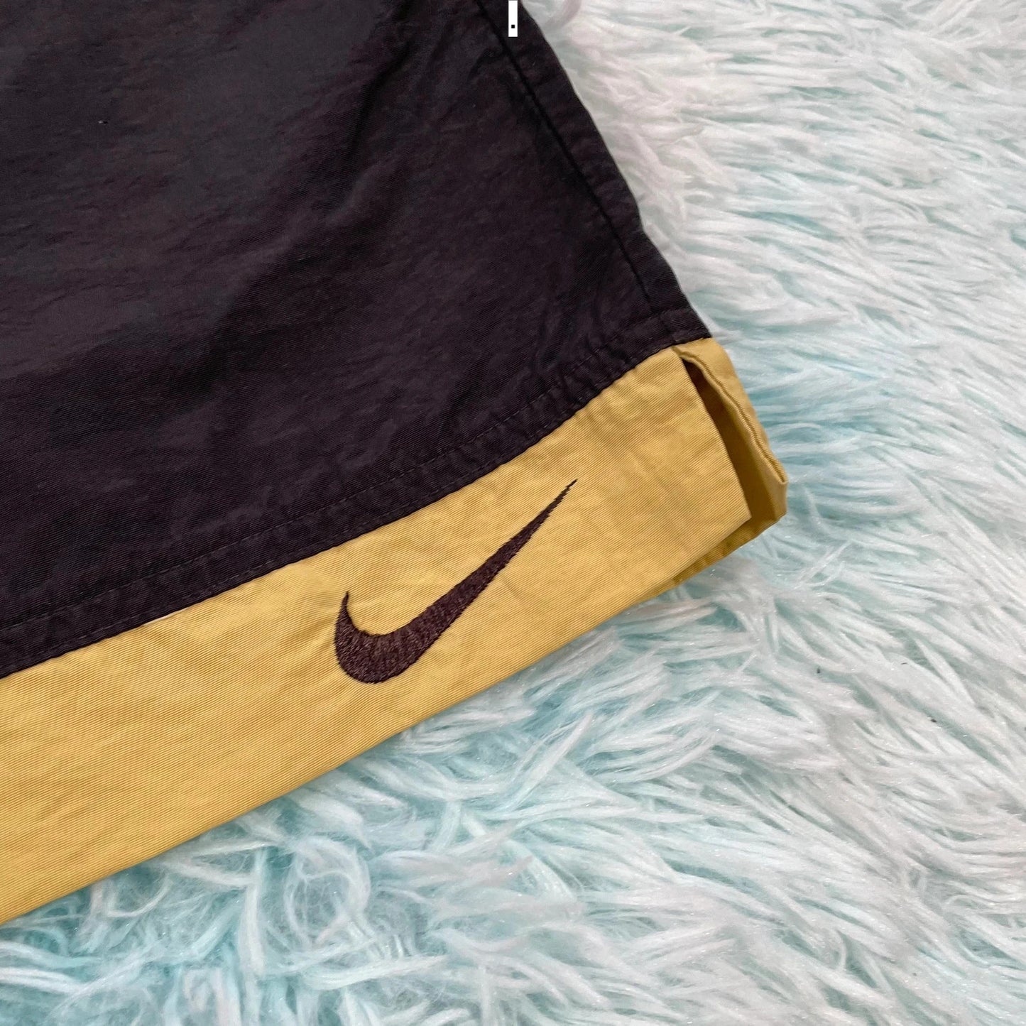 Vintage 90s Black & Yellow Nike Swim Shorts - Medium