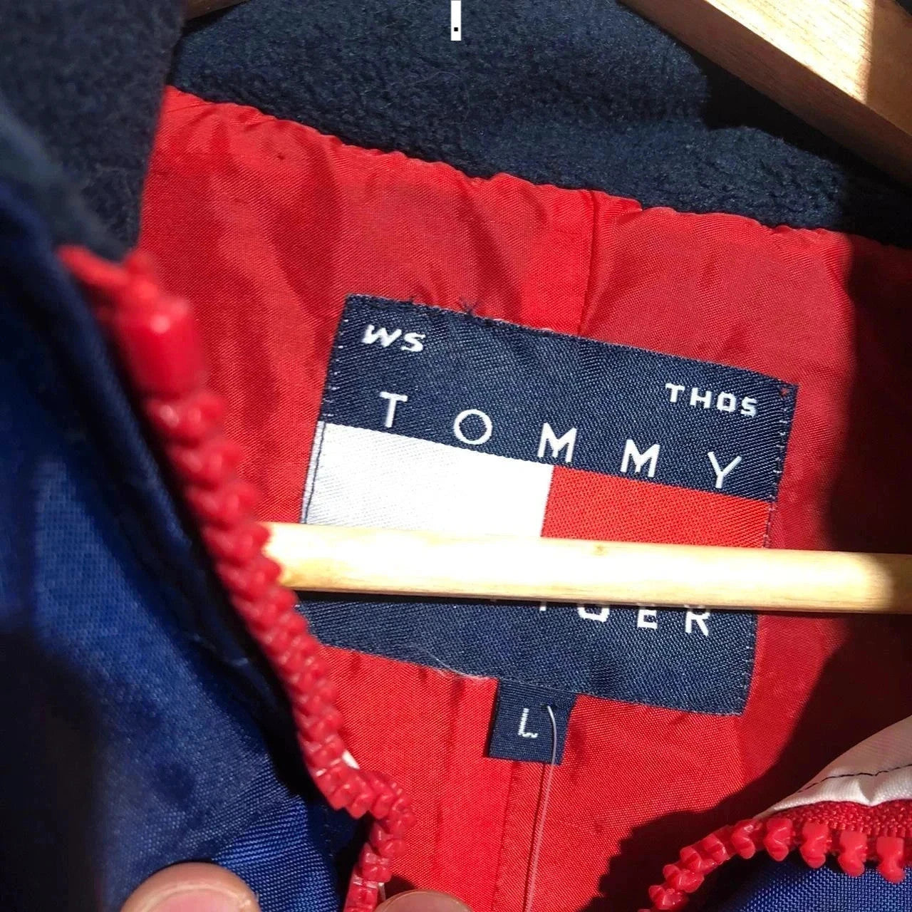 Vintage 90s Tommy Hilfiger Raincoat Jacket Embroidered Spellout - Large