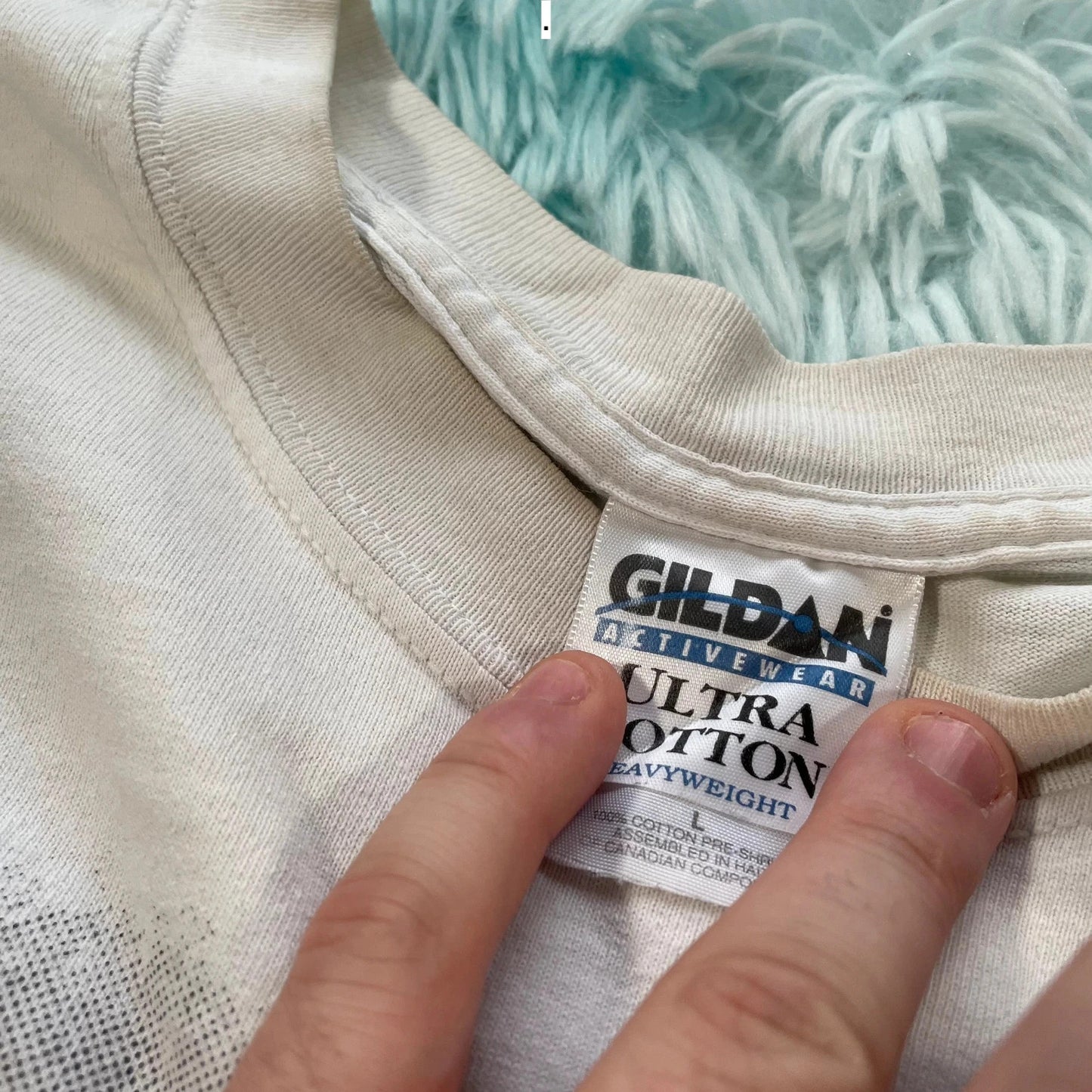 Vintage 90s White Skiing Graphic T Shirt - Large