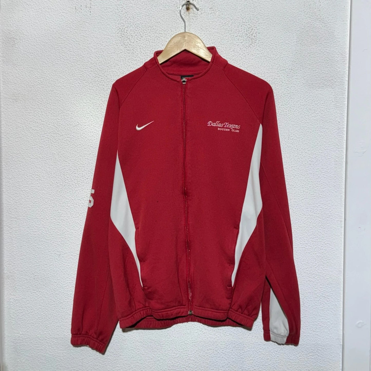 Vintage 90s Red & White Nike Track Jacket - Medium