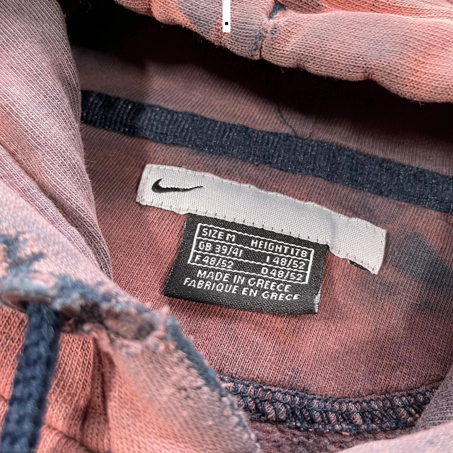 Vintage 00s Bleach Dyed Brown Nike Hoodie - Medium