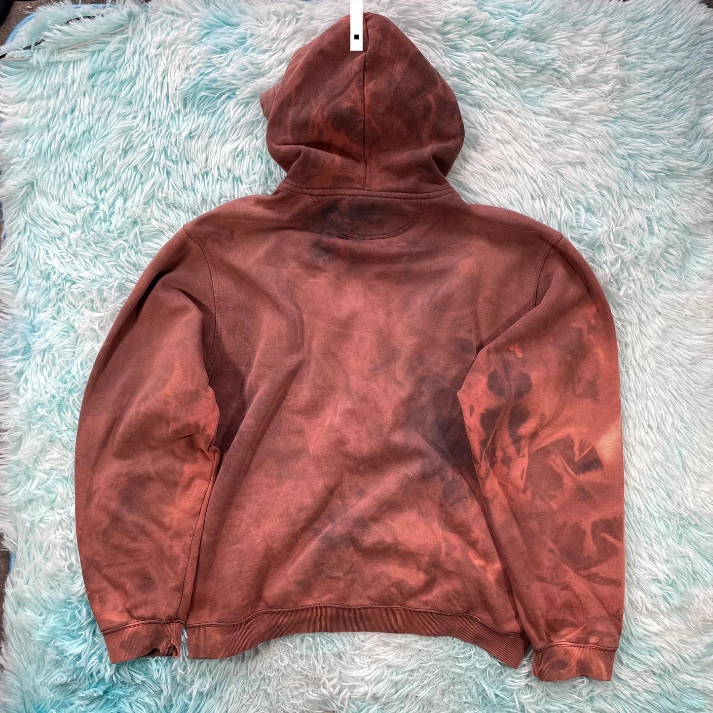 Vintage 00s Bleach Dyed Brown Nike Hoodie - Medium