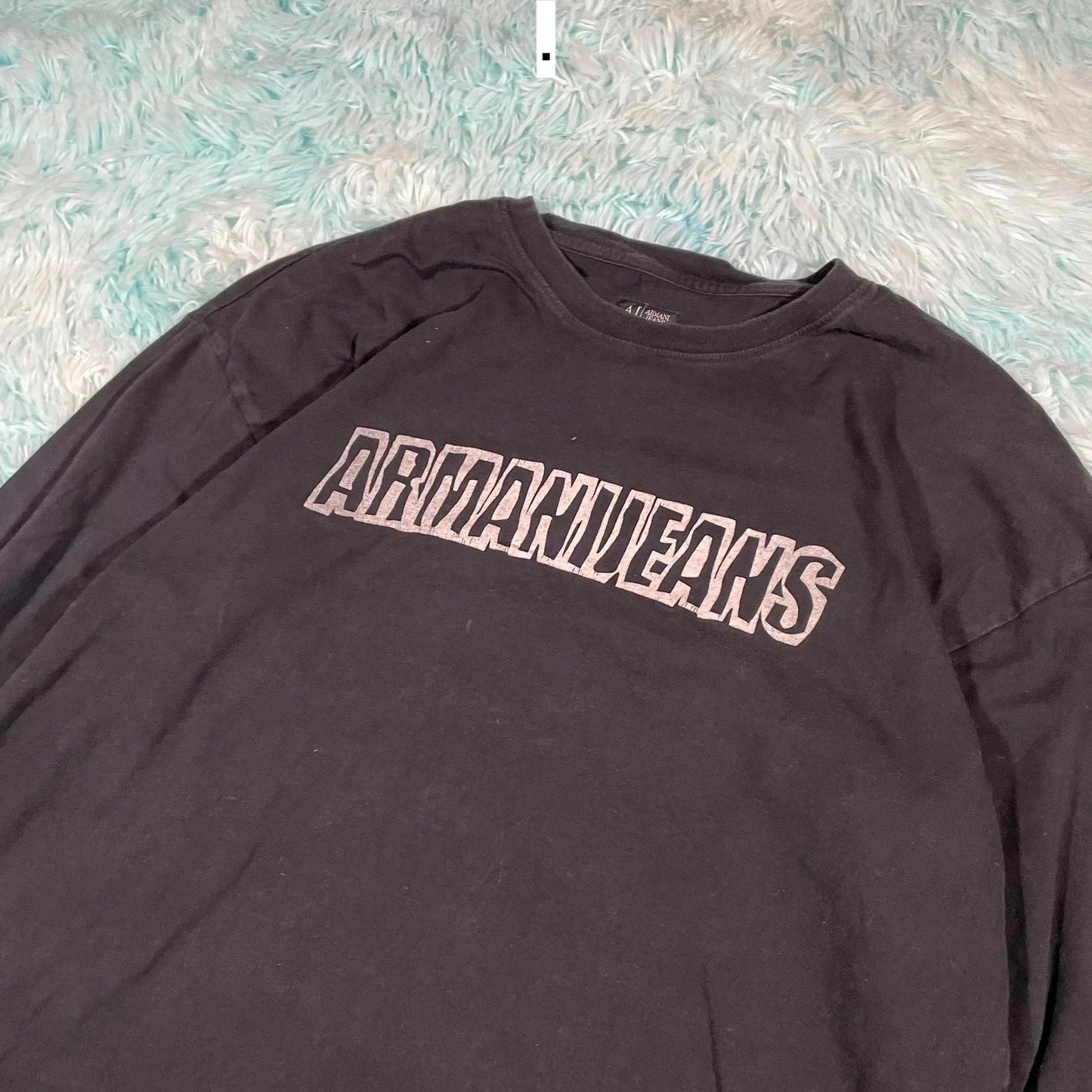Vintage 00s Black Armani Jeans Long Sleeve T Shirt - XL