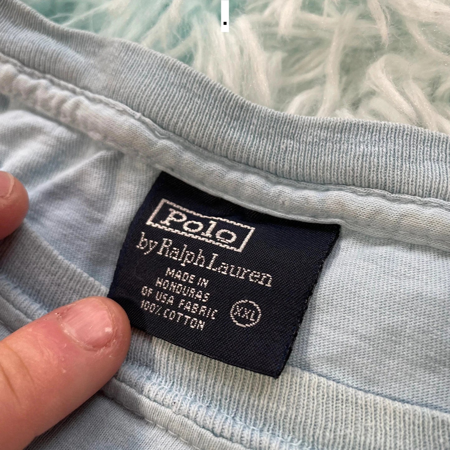 Vintage Light Blue Polo Ralph Lauren T Shirt - XXL