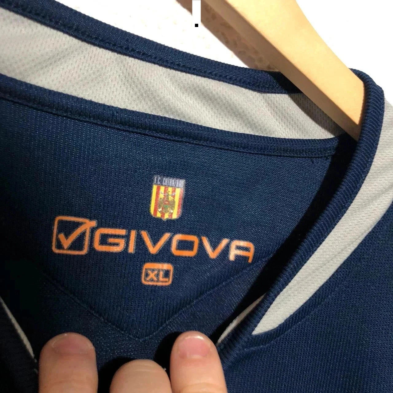 BNWT Vintage 2009 US Catanaro Football Shirt Navy 3rd Kit Long Sleeve Givova - XL