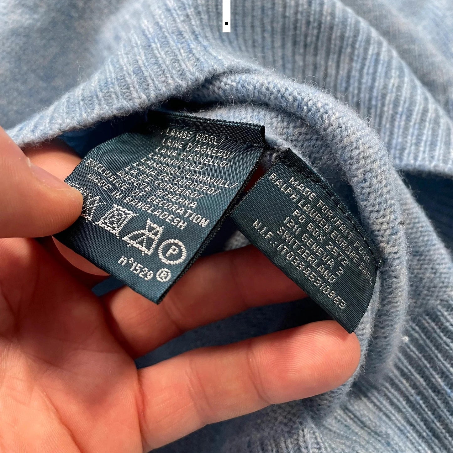 Light Blue Polo Ralph Lauren V Neck Jumper - XXL