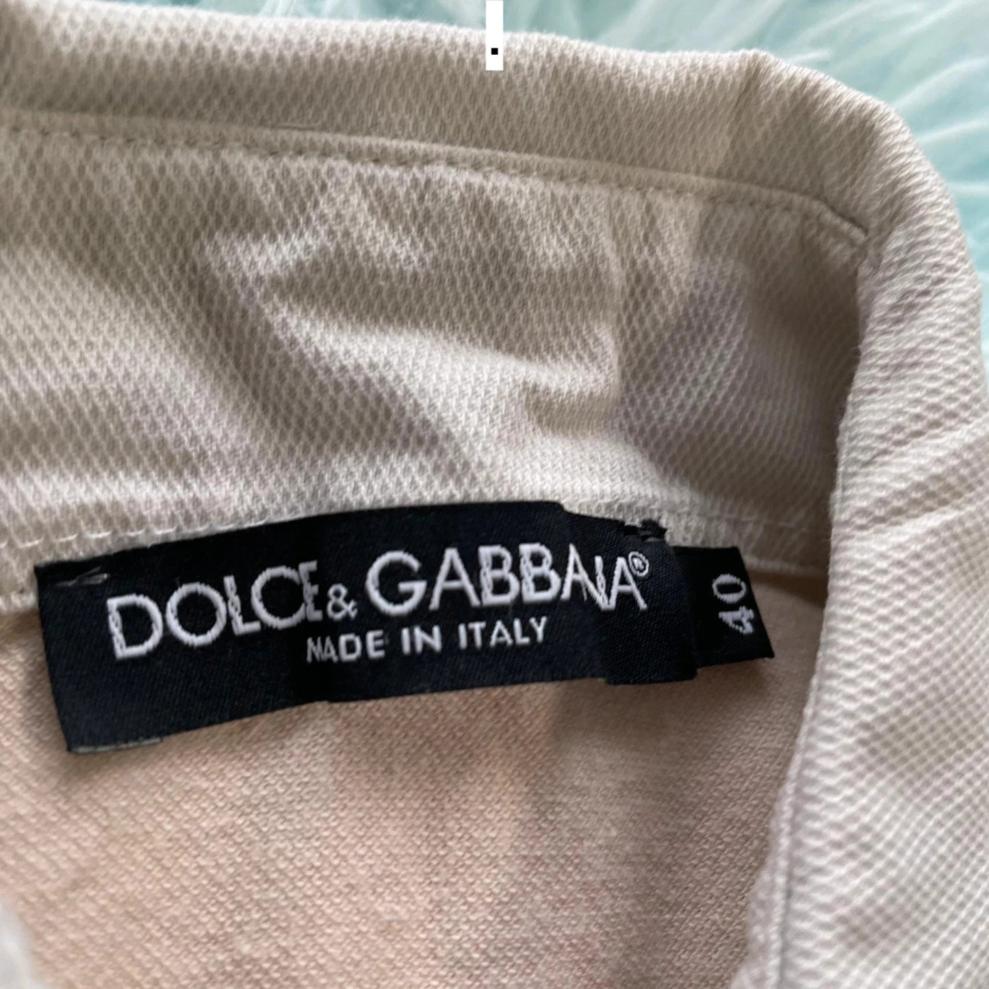 Vintage Beige Dolce & Gabbana Polo Shirt - Size 8