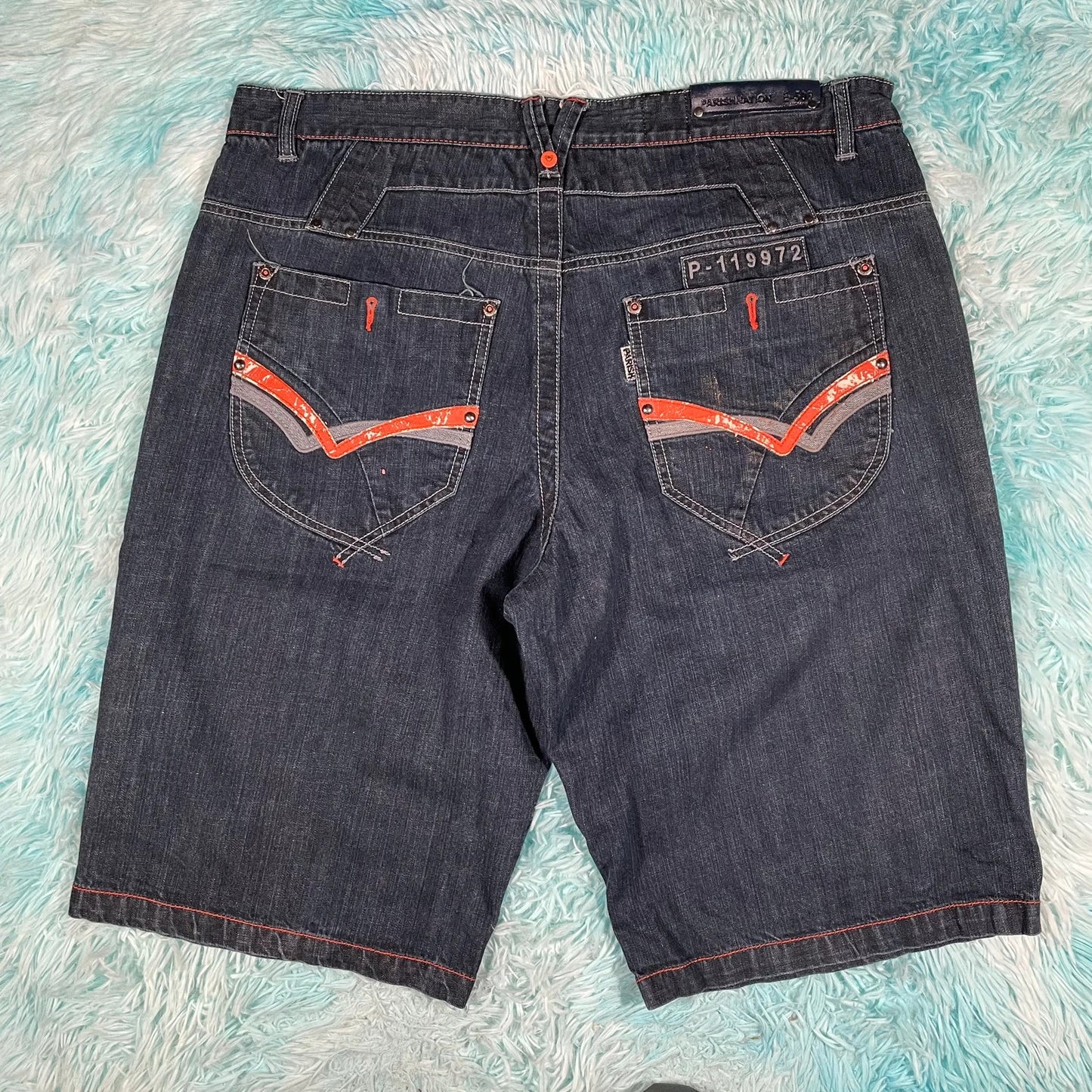 Vintage 90s Navy Jean Shorts Denim Jorts - 40W