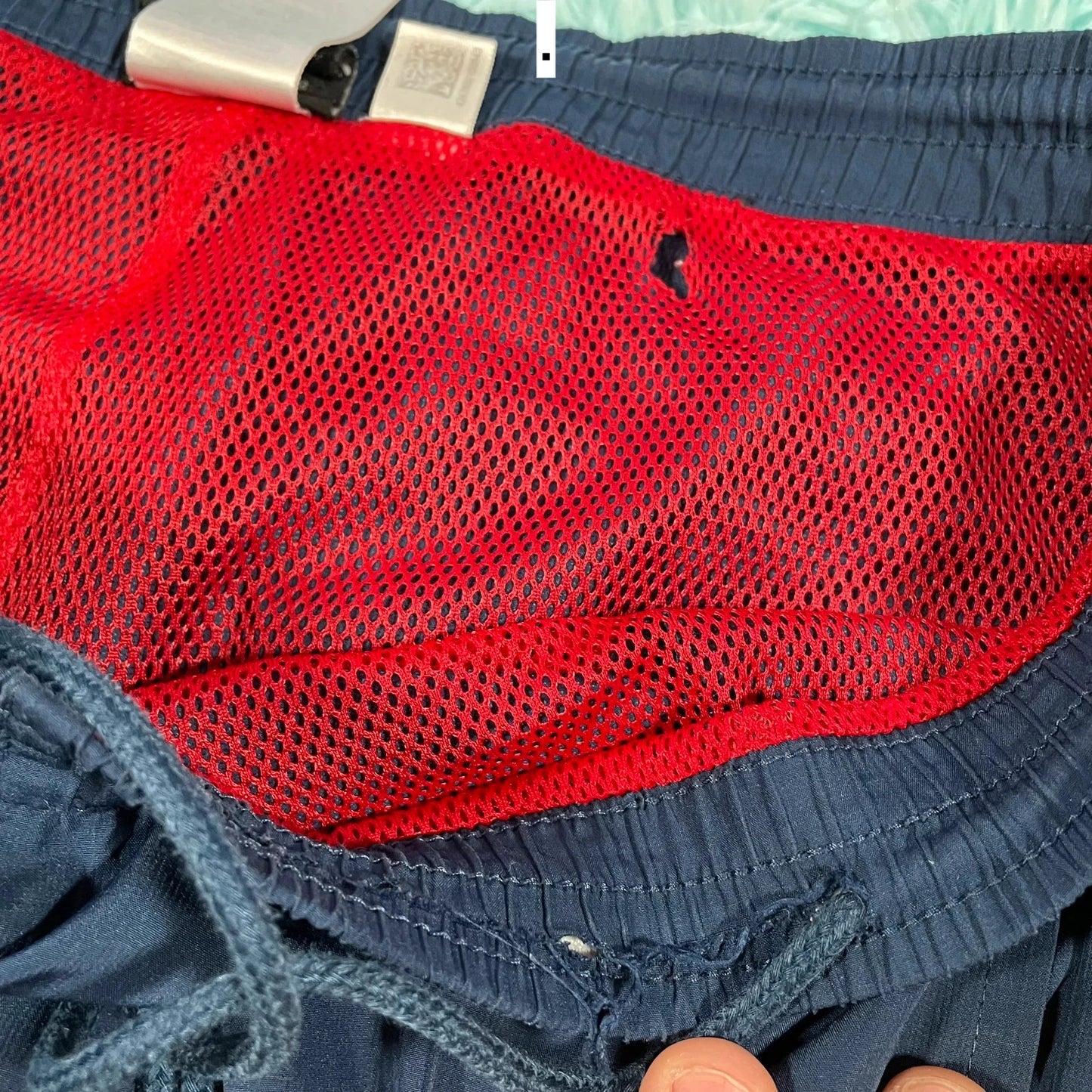 Vintage 00s Navy & Red Adidas Tracksuit Bottoms - Medium