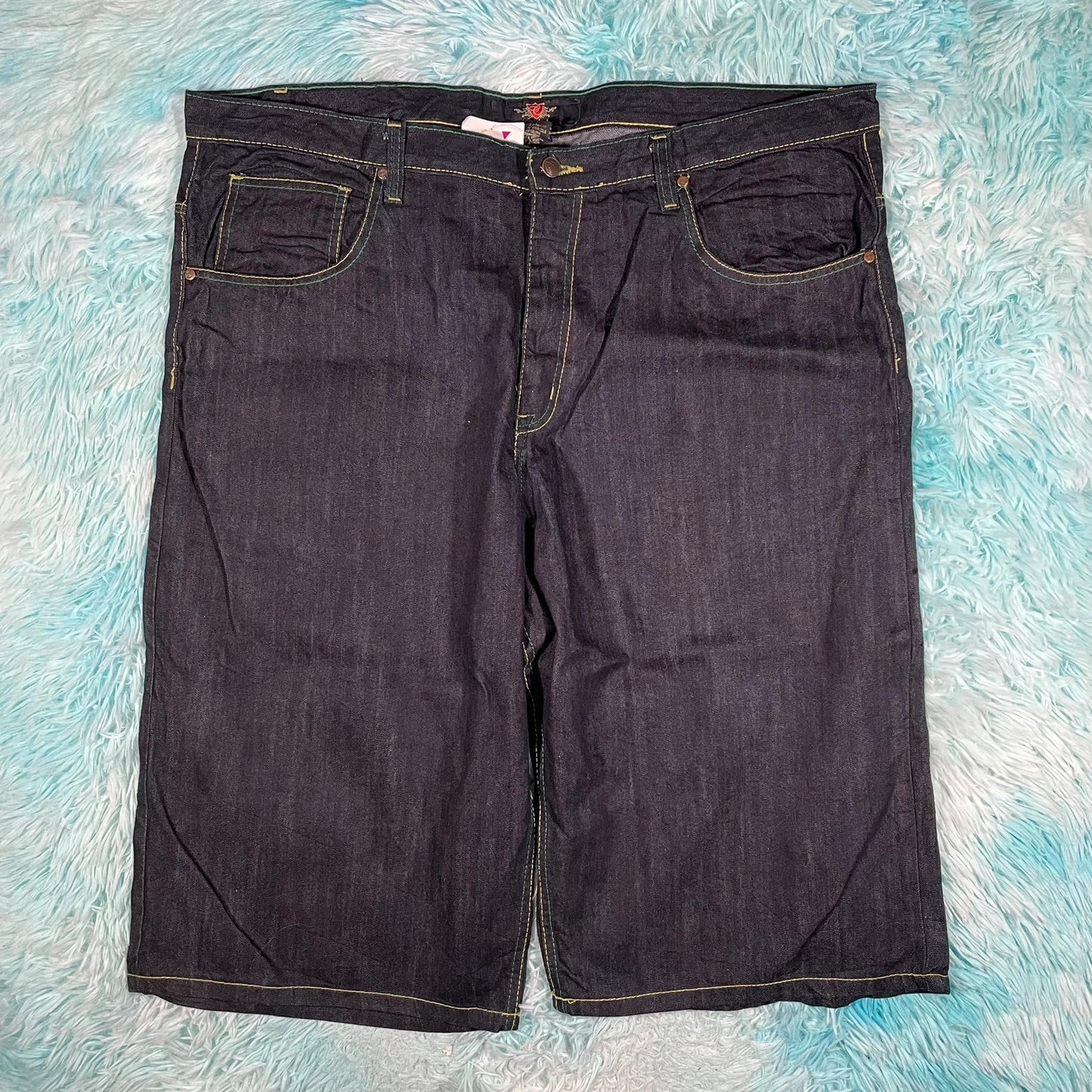 Vintage 90s Navy Jean Short Baggy Jorts - 42W