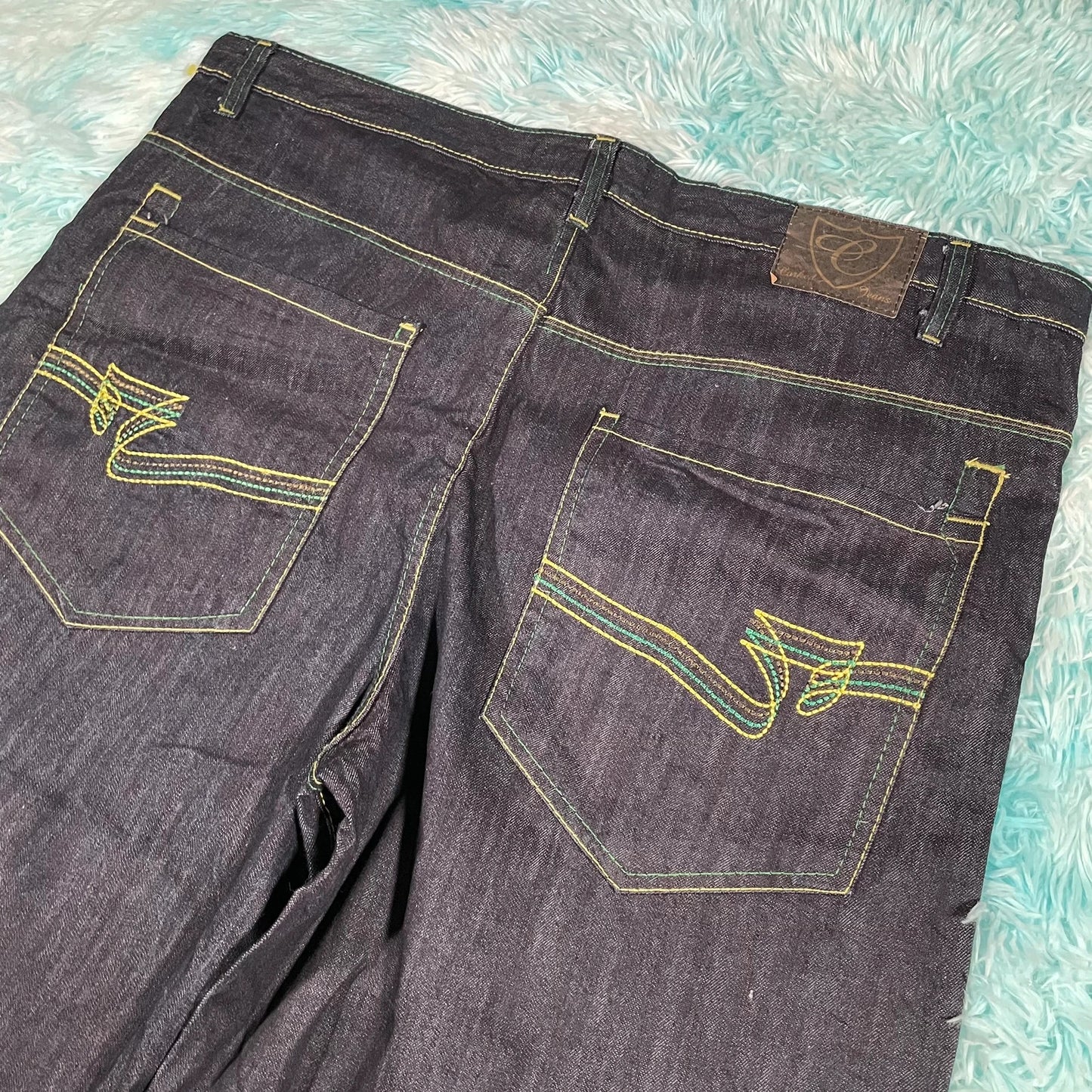 Vintage 90s Navy Jean Short Baggy Jorts - 42W